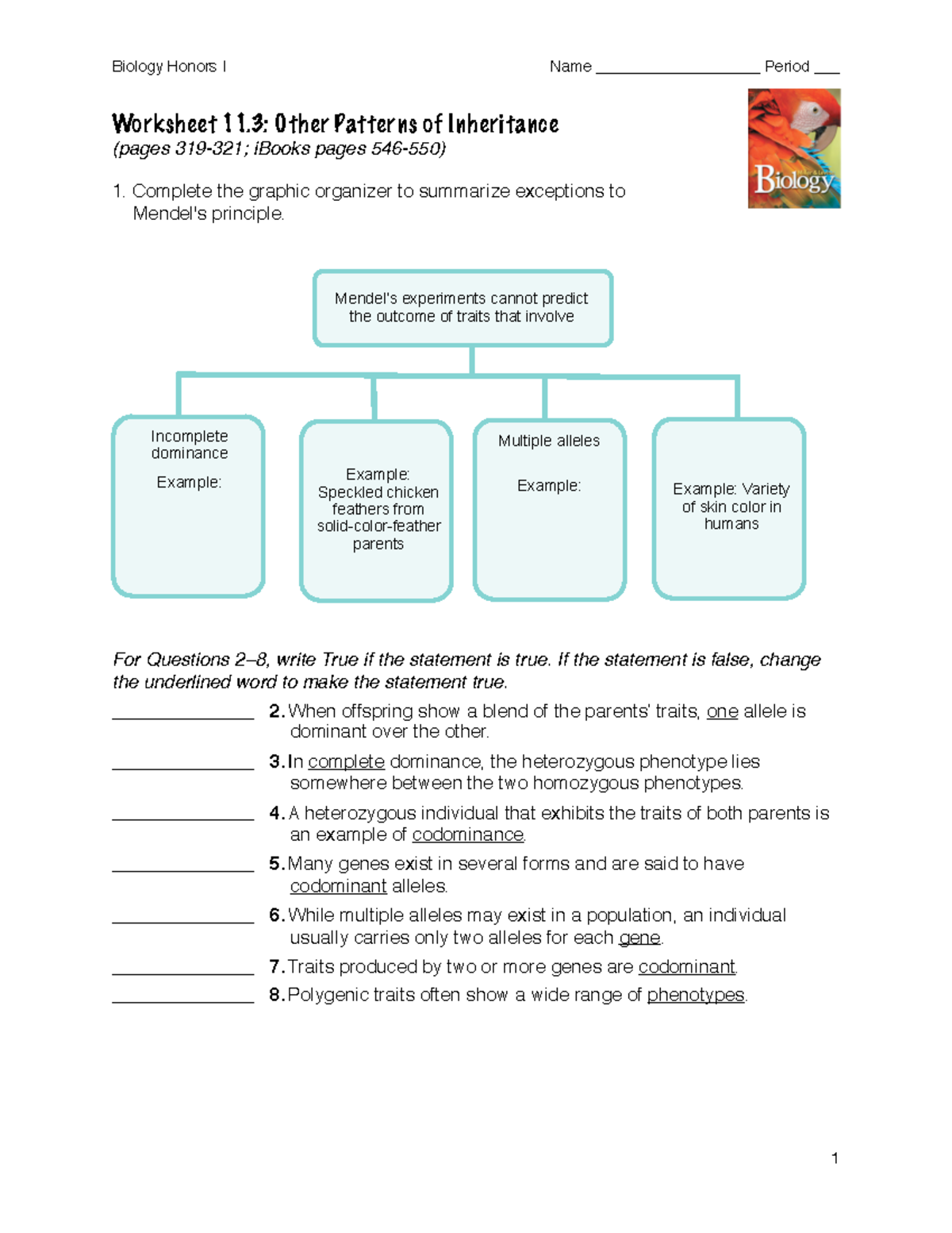 Worksheet 11.3 PDF - Worksheet 11: Other Patterns of Inheritance (pages ...