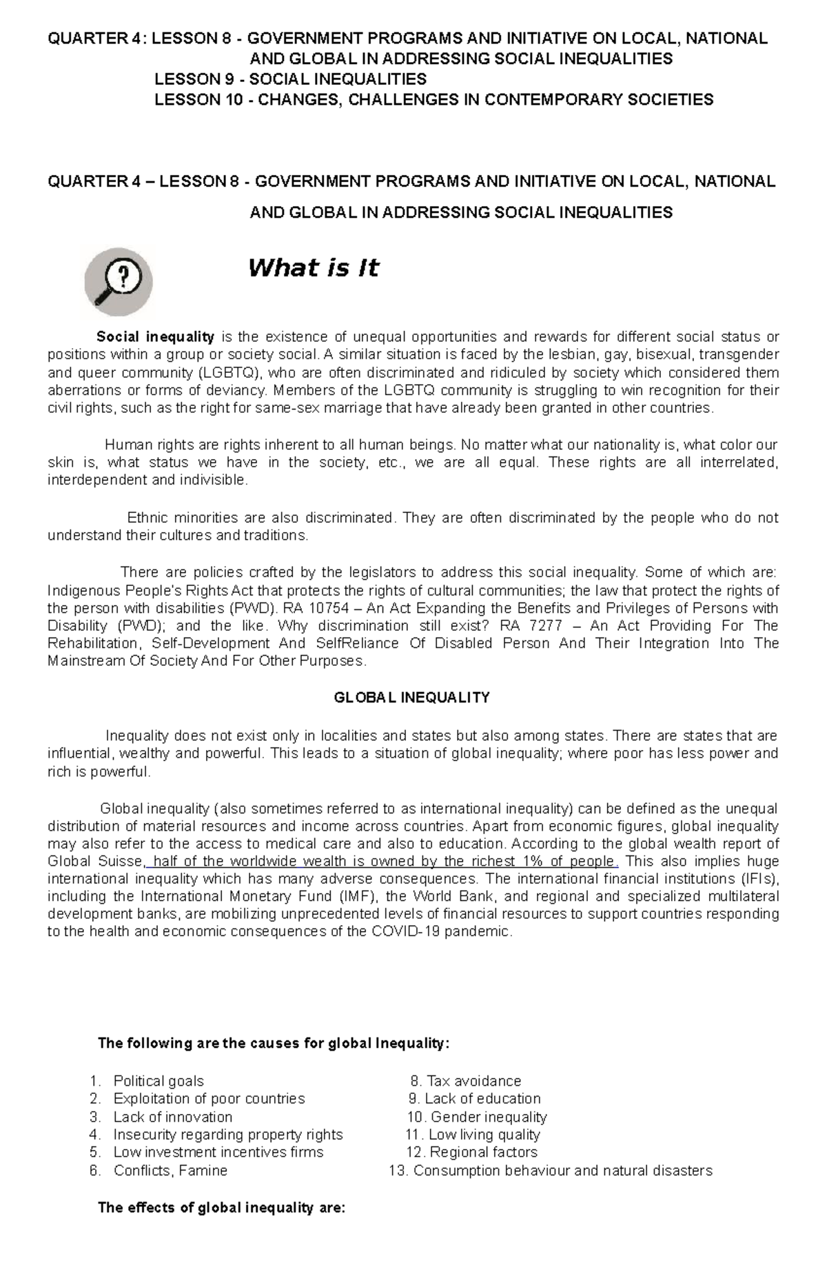 Quarter 4 Lesson 8 10 - This Is An Academic Lecture Notes For BSBA ...