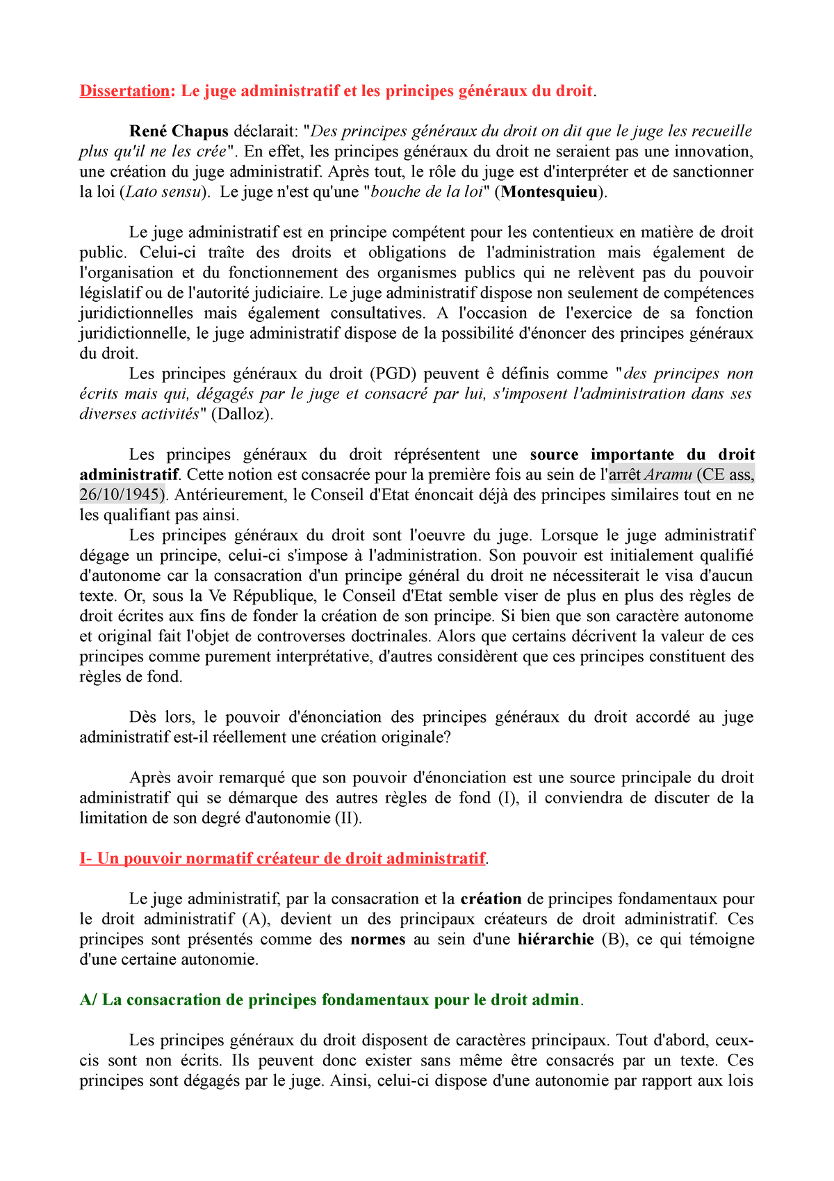 dissertation le juge administratif et la loi