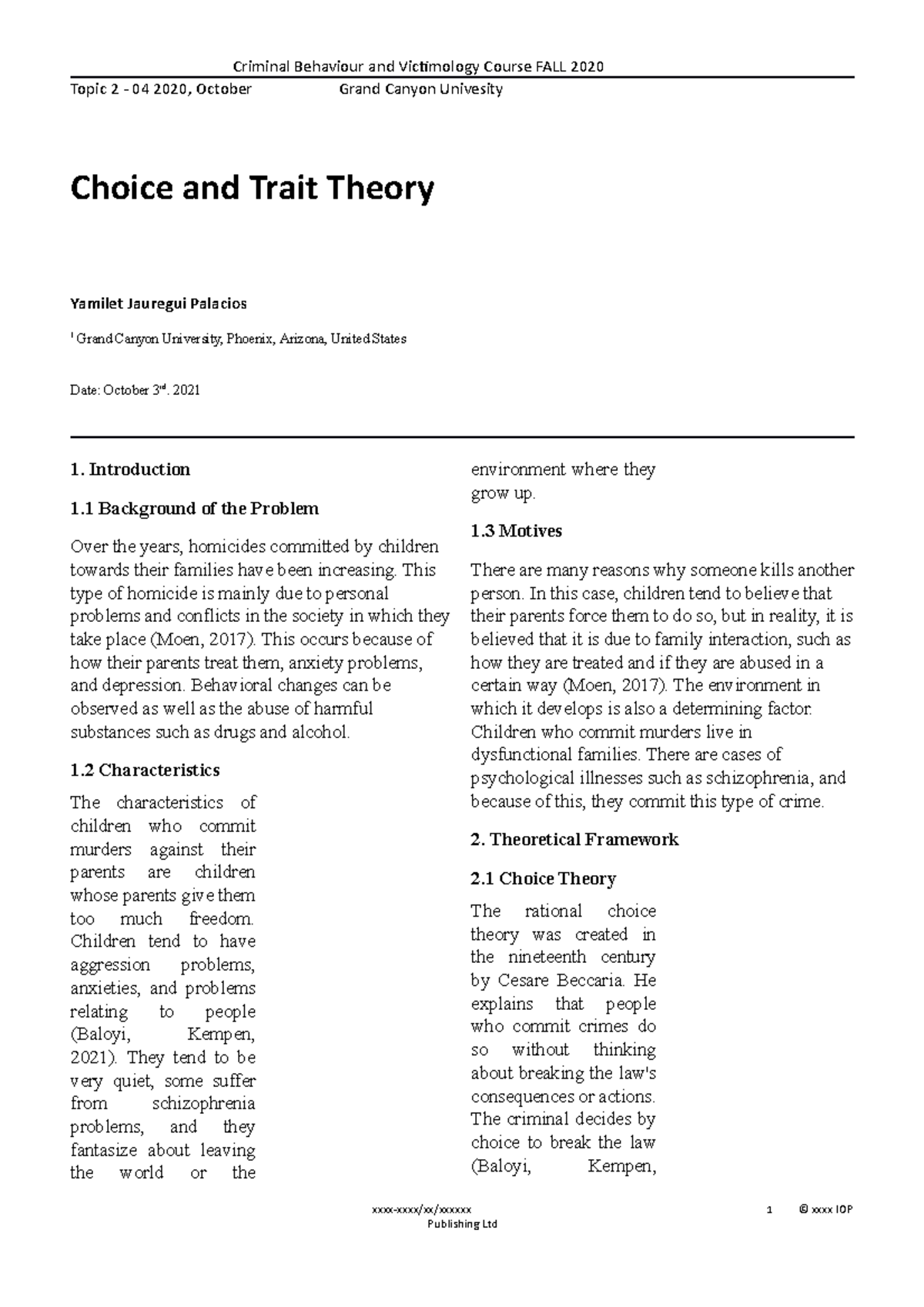 Template for Topic Papers - JUS-212 - GCU - Studocu