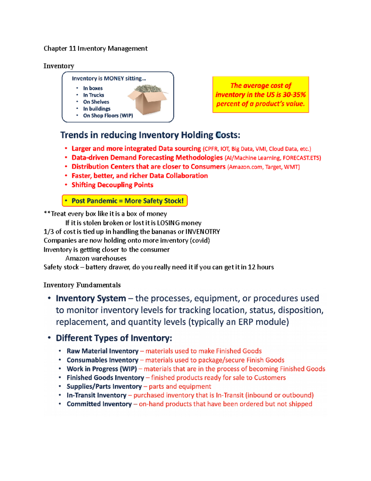 Chapter 11 Inventory Management systems Chapter 11 Inventory