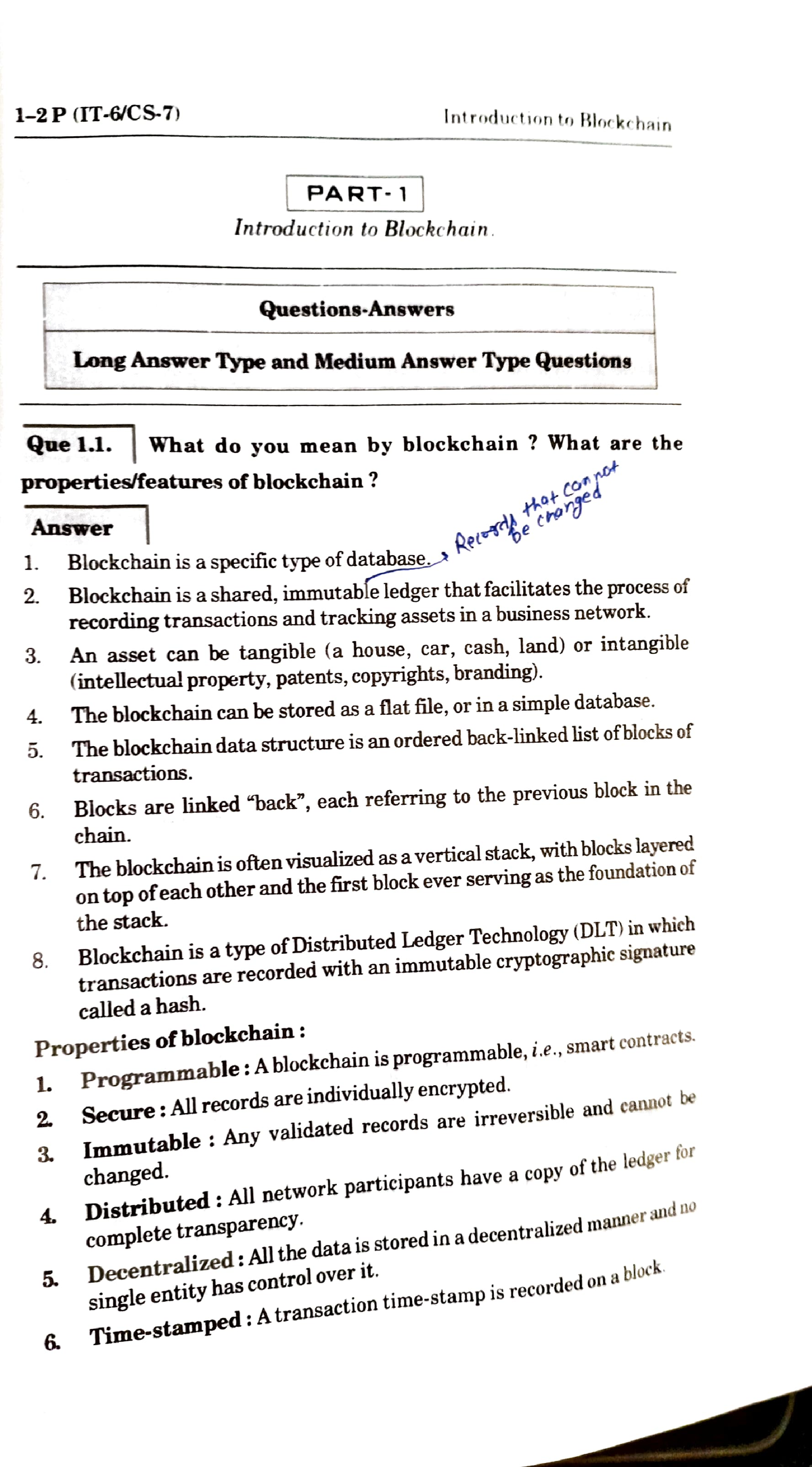 01 Blockchain - B.tech - Studocu