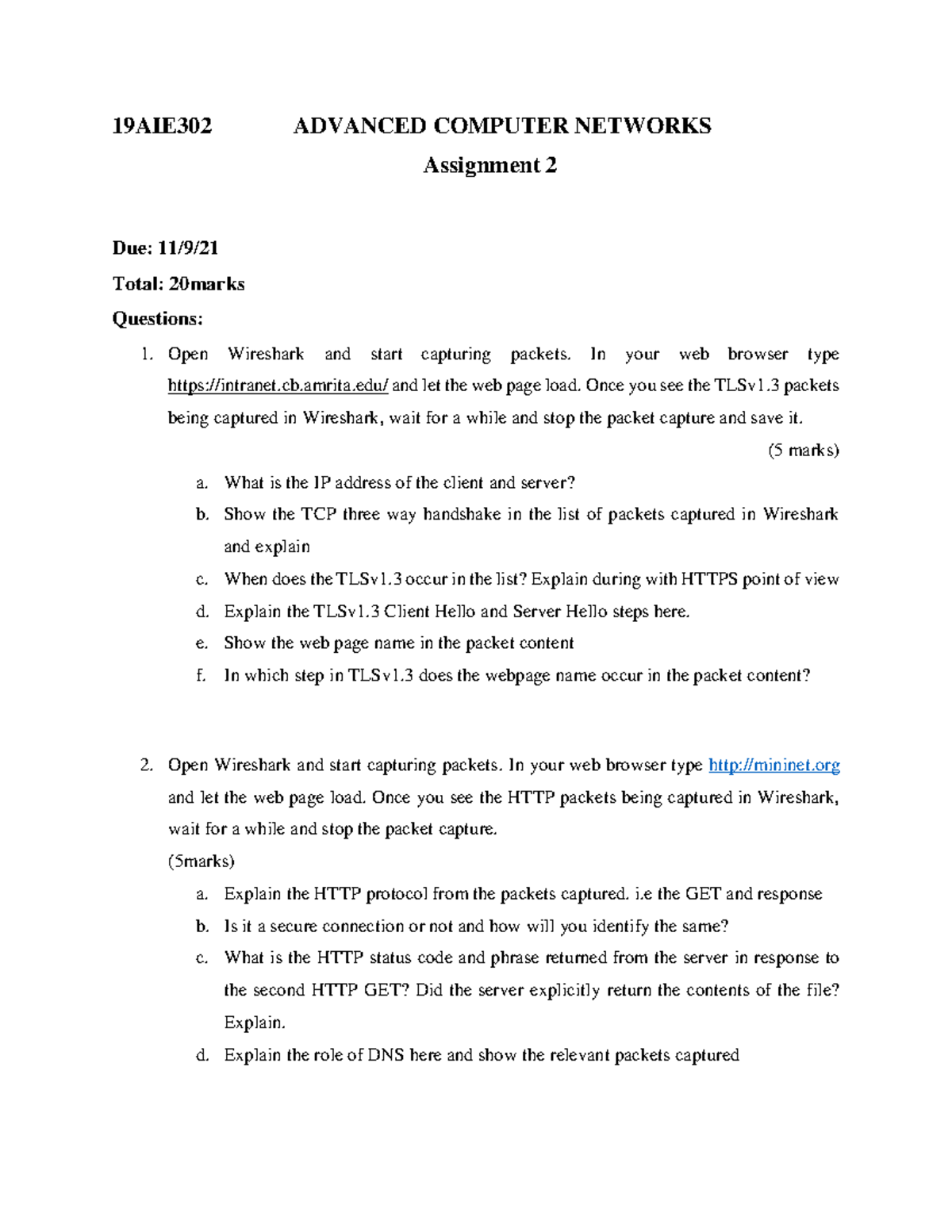 computer networks assignment questions with answers