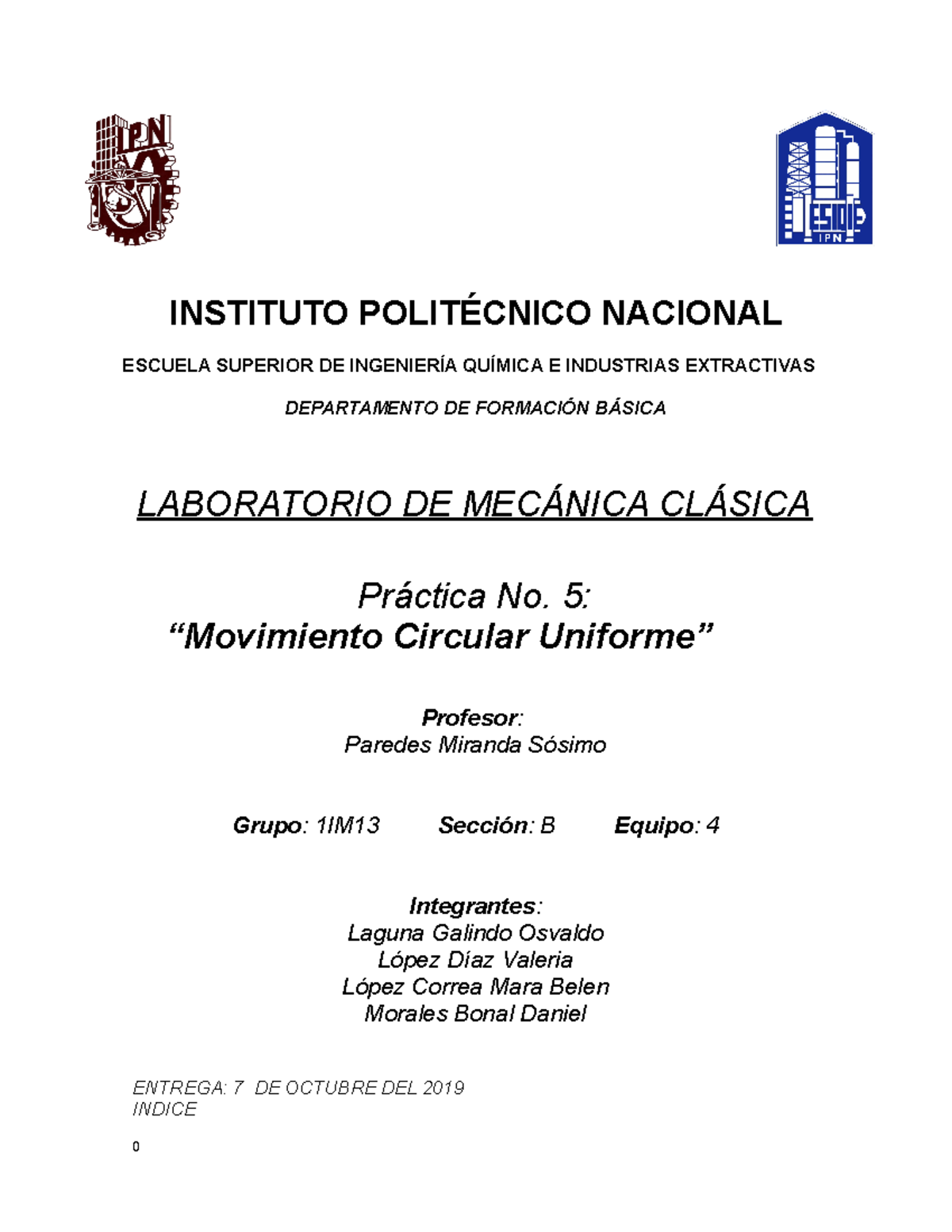 P5 MECÁNICA CLÁSICA "MOVIMIENTO CIRCULAR UNIFORME" IPN - ESIQIE ...