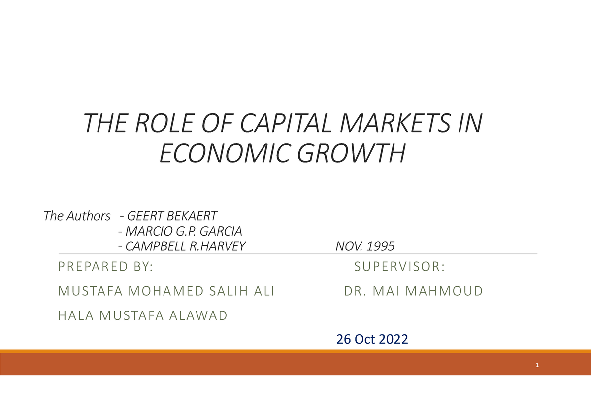 What Is The Role Of Capital Markets