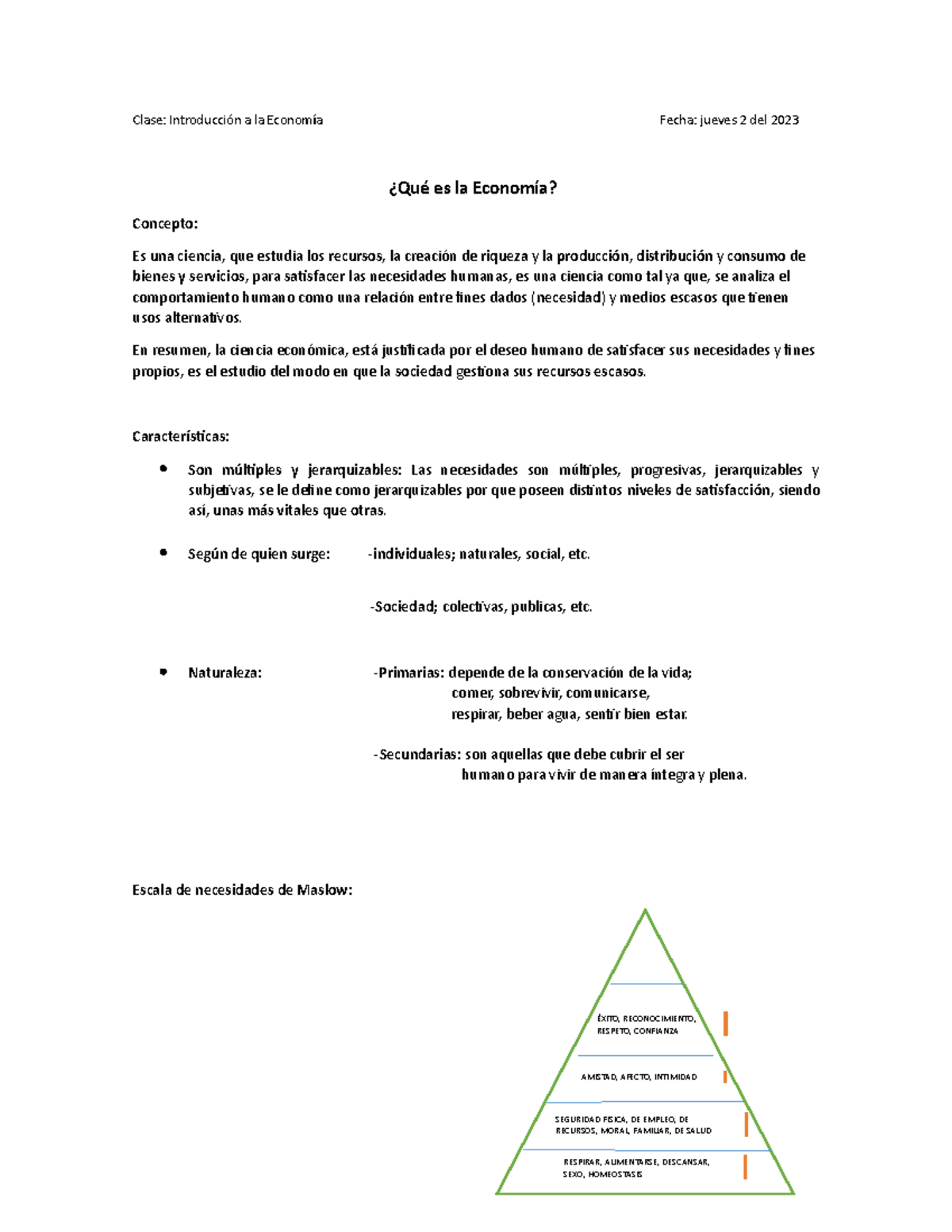 Clase 1 Economia - Apuntes Básicos De Economía, Concepto De Este Mismo ...