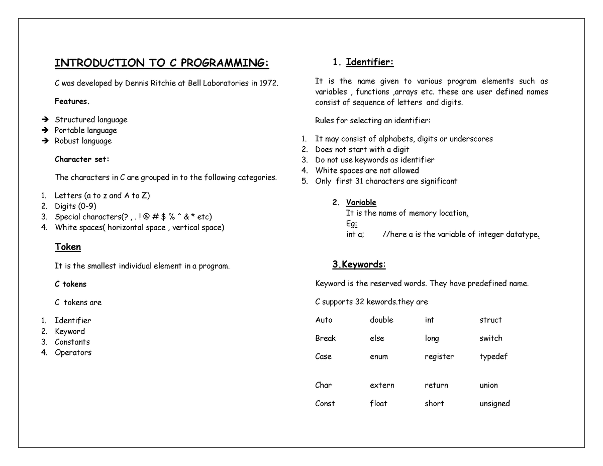 programming-short-notes-introduction-to-c-programming-c-was