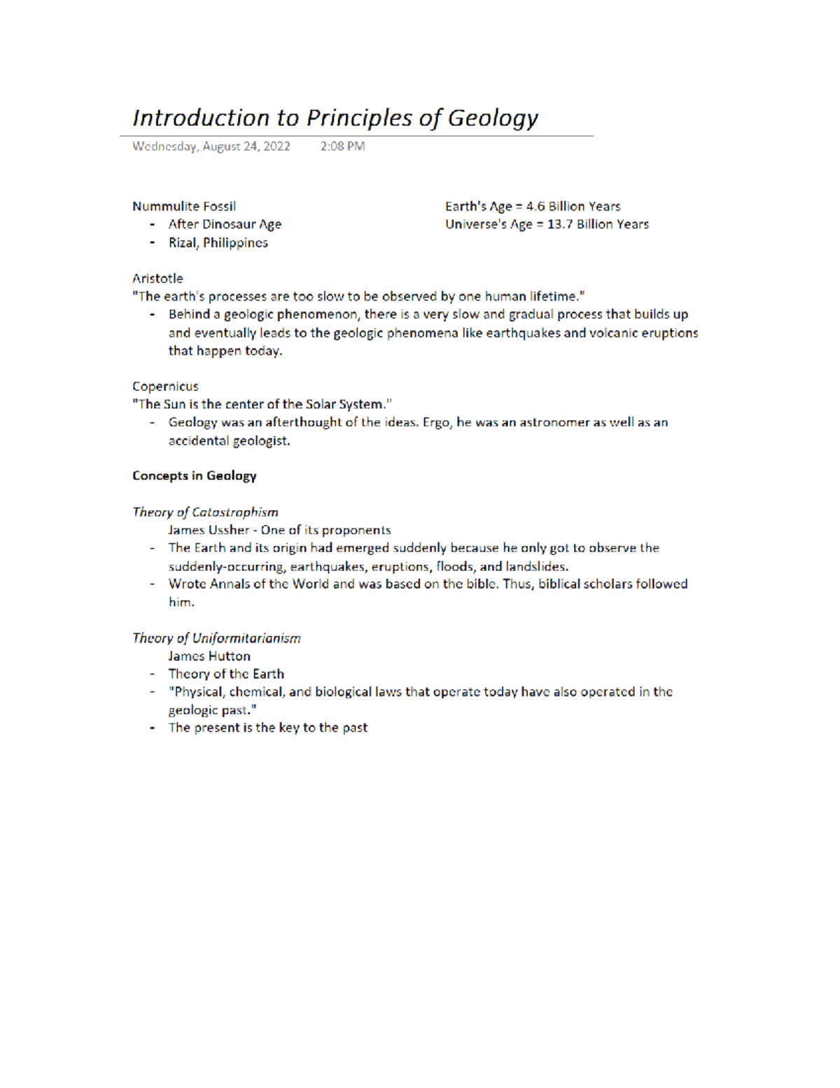 Principles of Geology Note - Studocu