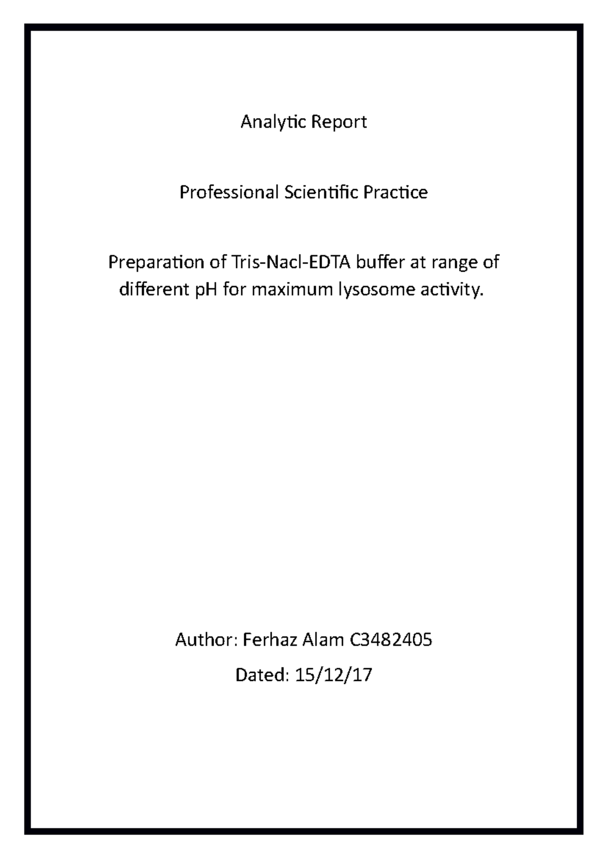 PSP Mandatory Assignment Analytic Report Professional Scientific