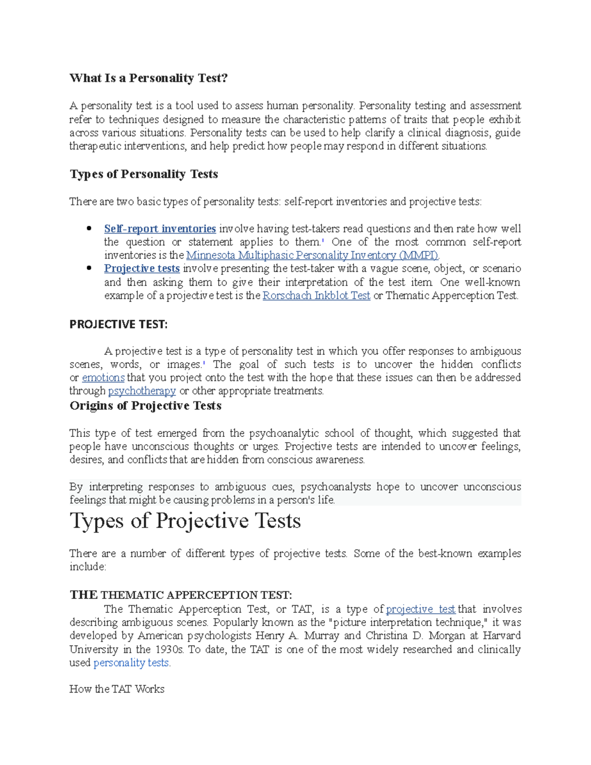 What Is a Personality Test Personality testing and assessment refer