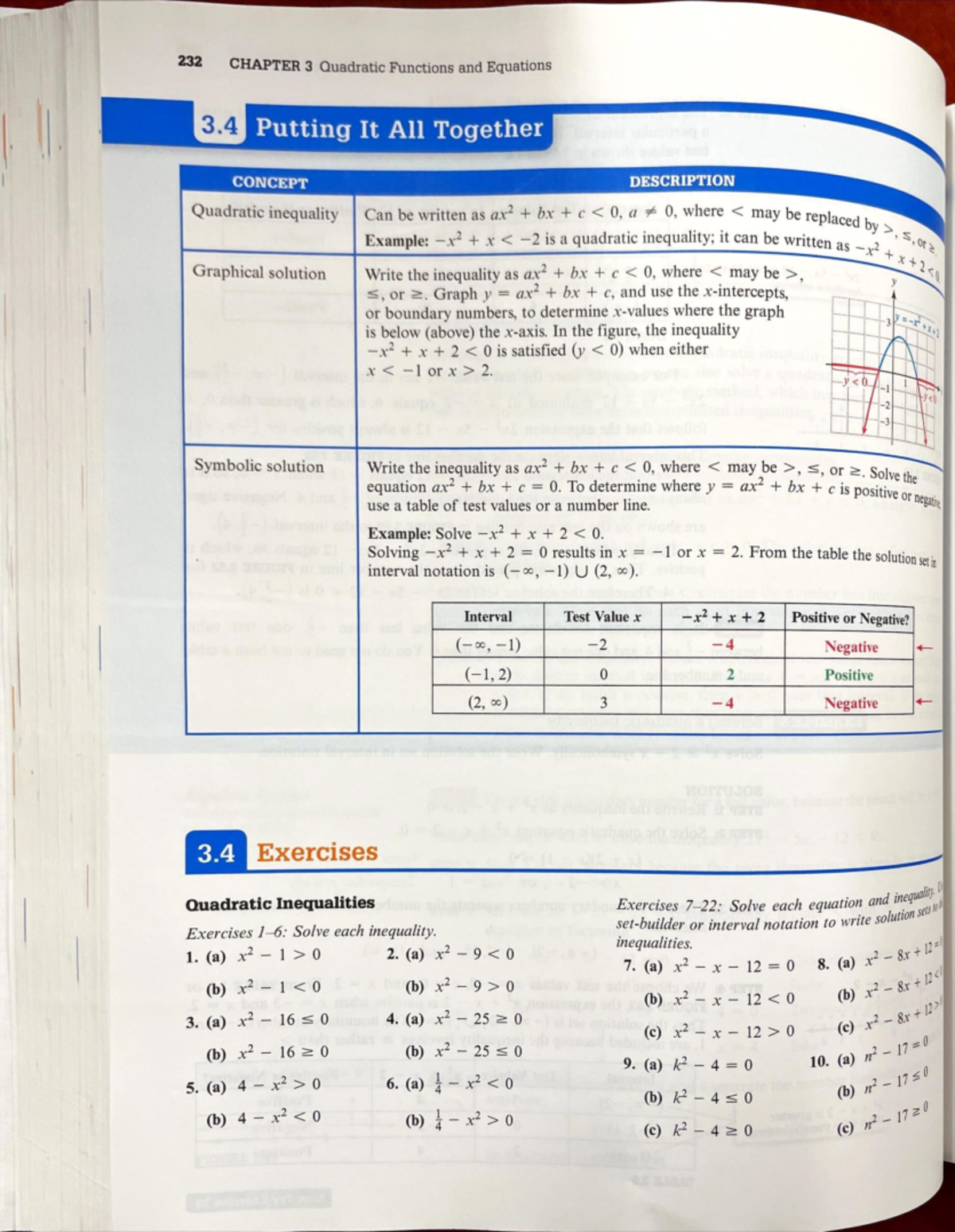 Math 021 Final Exam Review FA23 - 232 CHAPTER 3 Quadratic Functions and ...