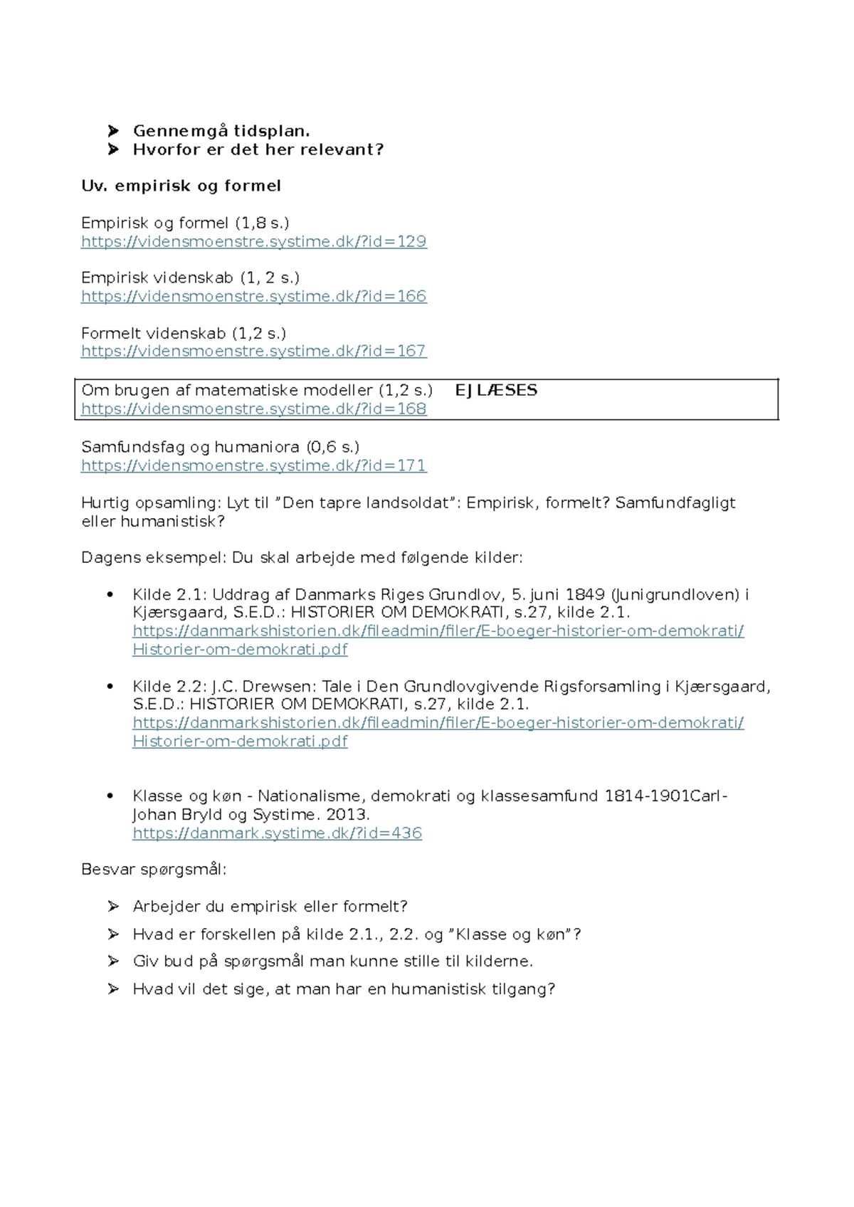 Uv. Empirisk Og Formel - Det Er En Huskeliste Til Videnskabsteori I ...