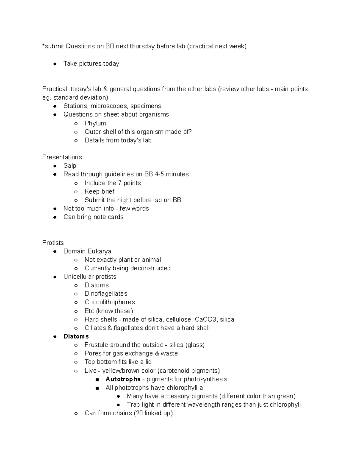 Lab 5 10 3 - Organisms and Ecosystems lab notes - *submit Questions on ...