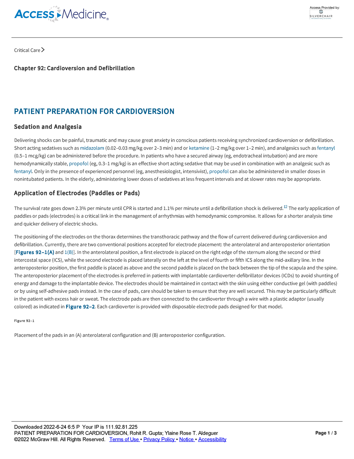 patient-preparation-for-cardioversion-critical-care-chapter-92