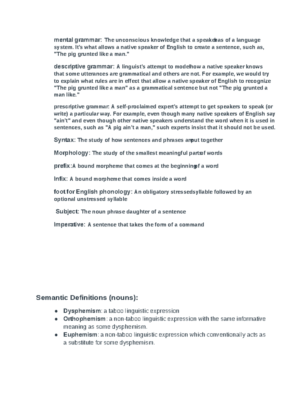 Studocu Linguistics 6 - Google Docs - mental grammar: The unconscious ...