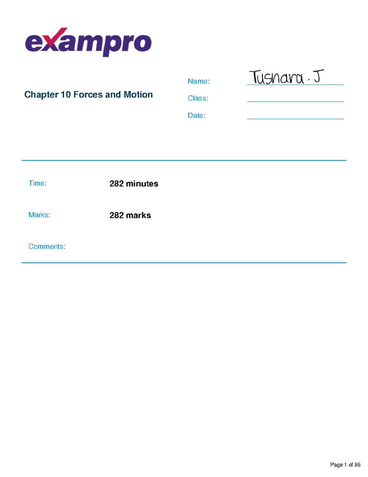 Chapter 10 - Forces And Motion Exam Pack And Markscheme - Chapter 10 ...