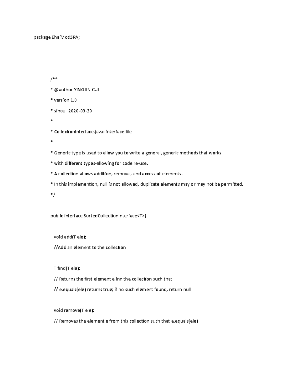 Csc notes 12 - coding practice - package EhaiMod5PA; /** @author ...