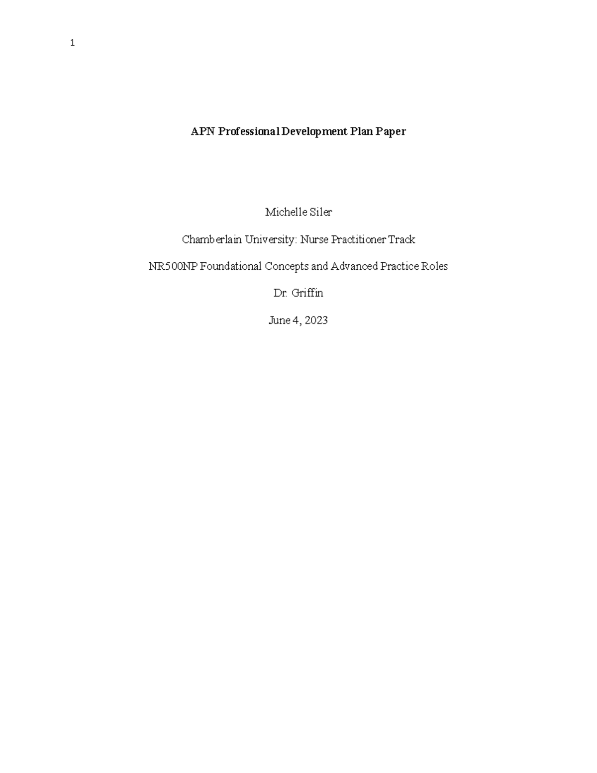 NR500NP Week 4 APA Paper Template Aug 22 final - APN Professional ...