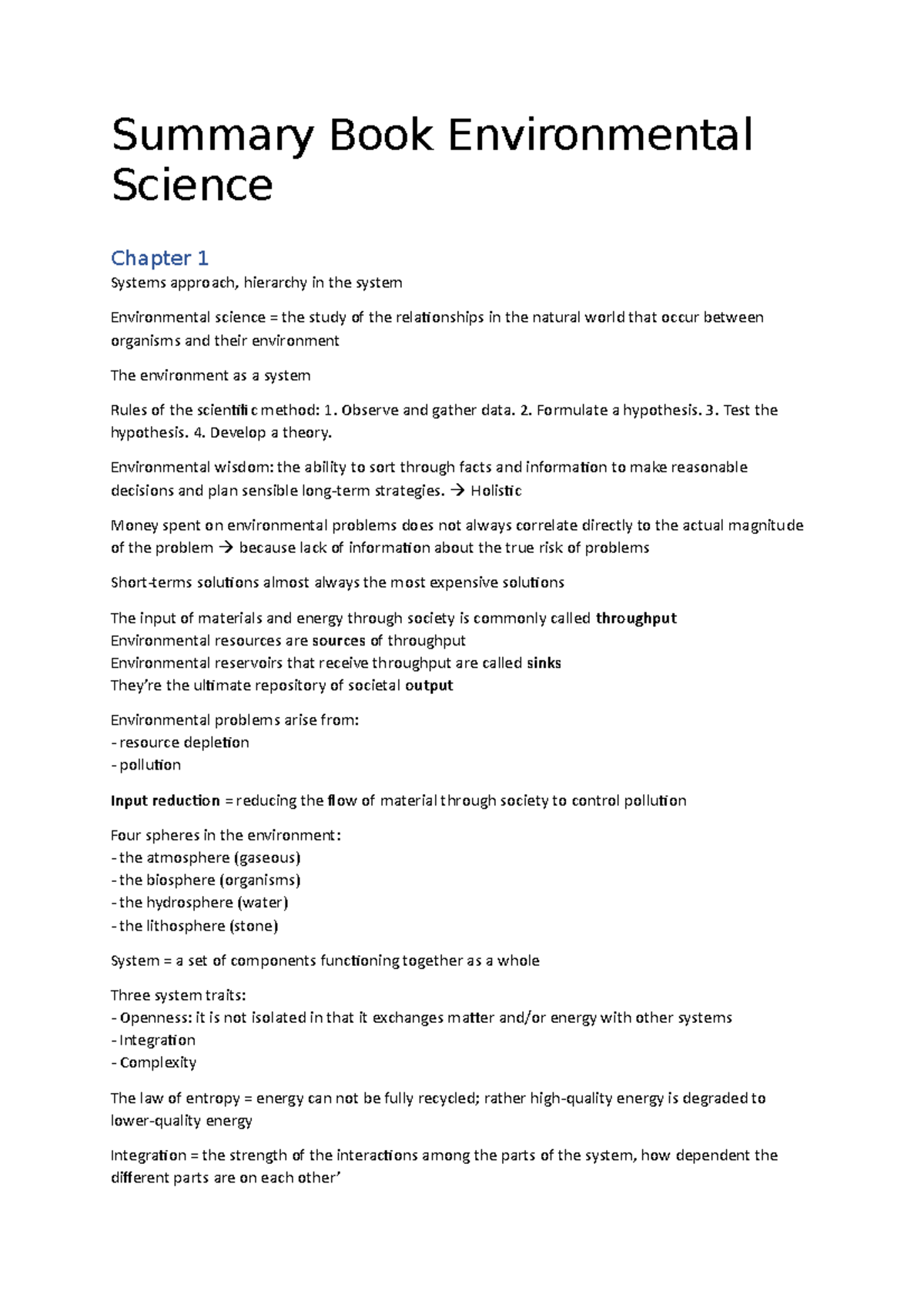 environmental science chapter 1 critical thinking answers