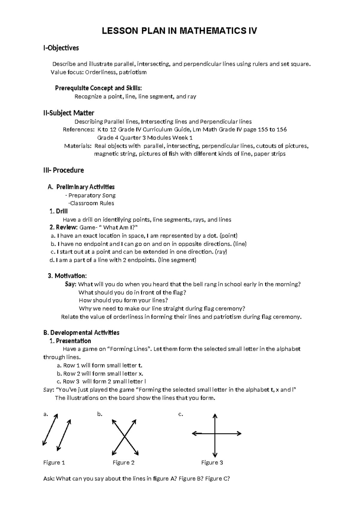 Lesson Plan -Math 4-Q3-Week 1-Demo - LESSON PLAN IN MATHEMATICS IV I ...