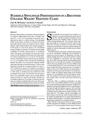 2007 Buford - A comparison of periodization models during 9 weeks with ...