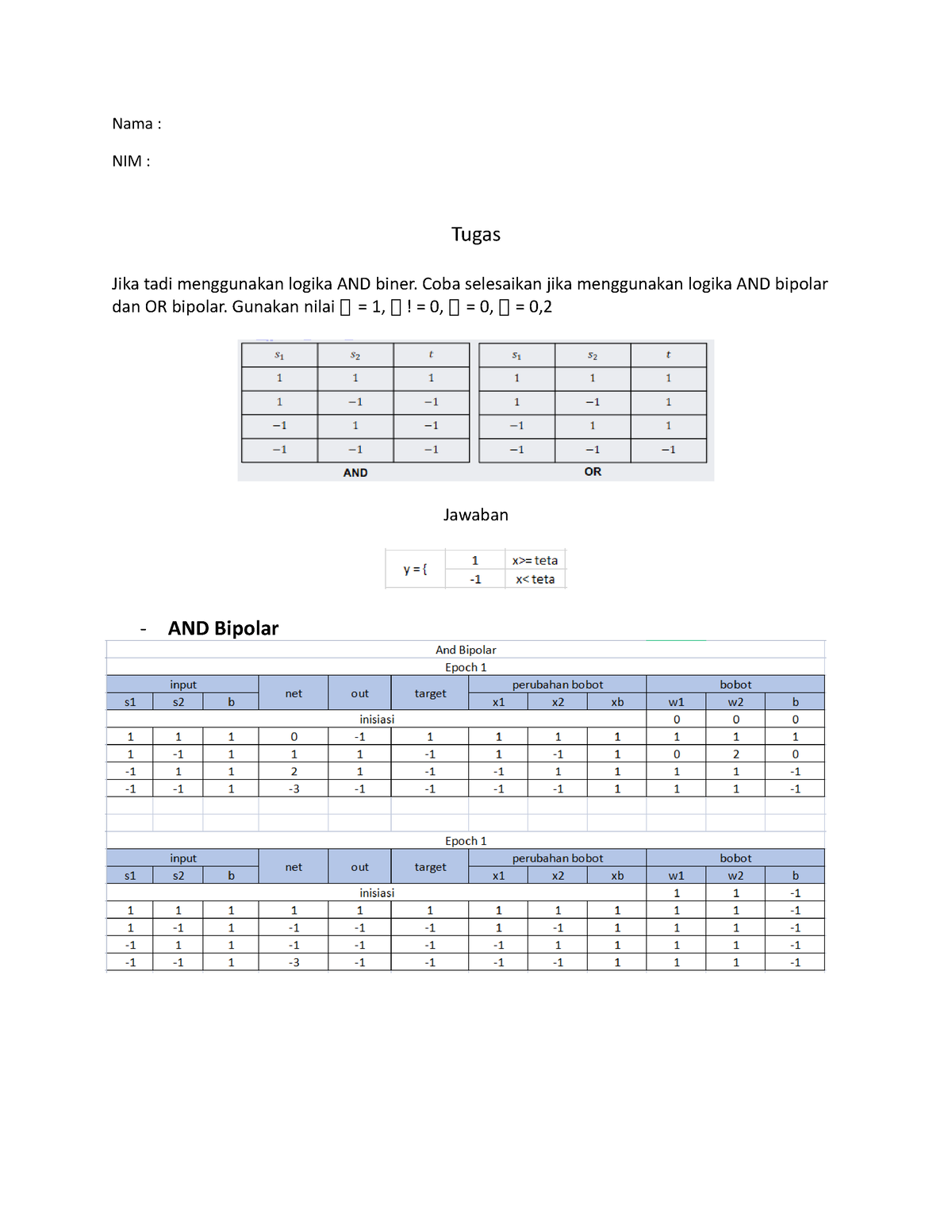 Machine Learning 2 - Nama : NIM : Tugas Jika Tadi Menggunakan Logika ...