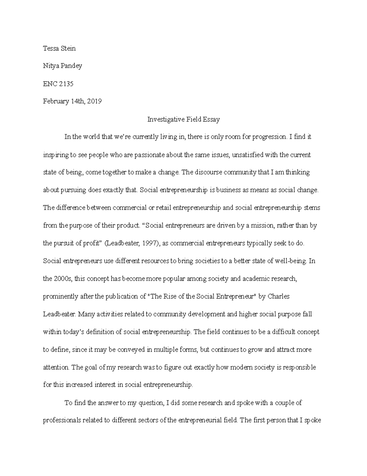 investigative essay example pdf