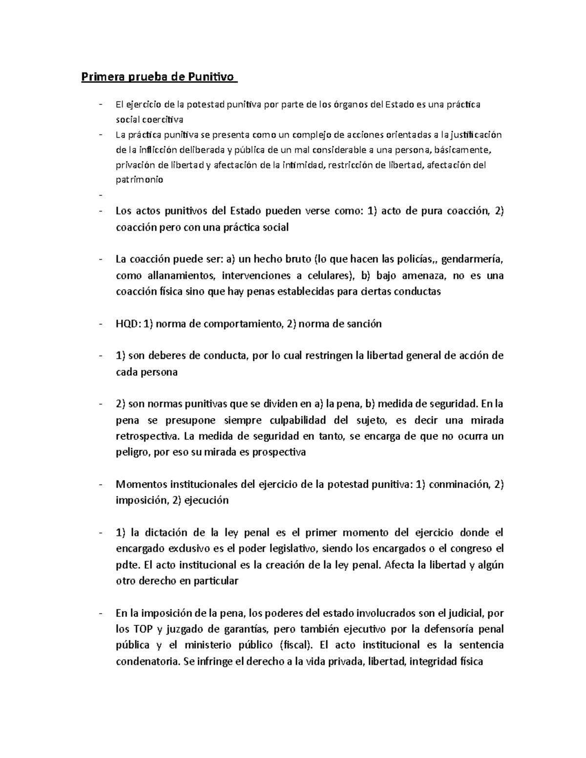 Examen 18 Noviembre 2017 Preguntas Y Respuestas Primera Prueba De Punitivo El Ejercicio De