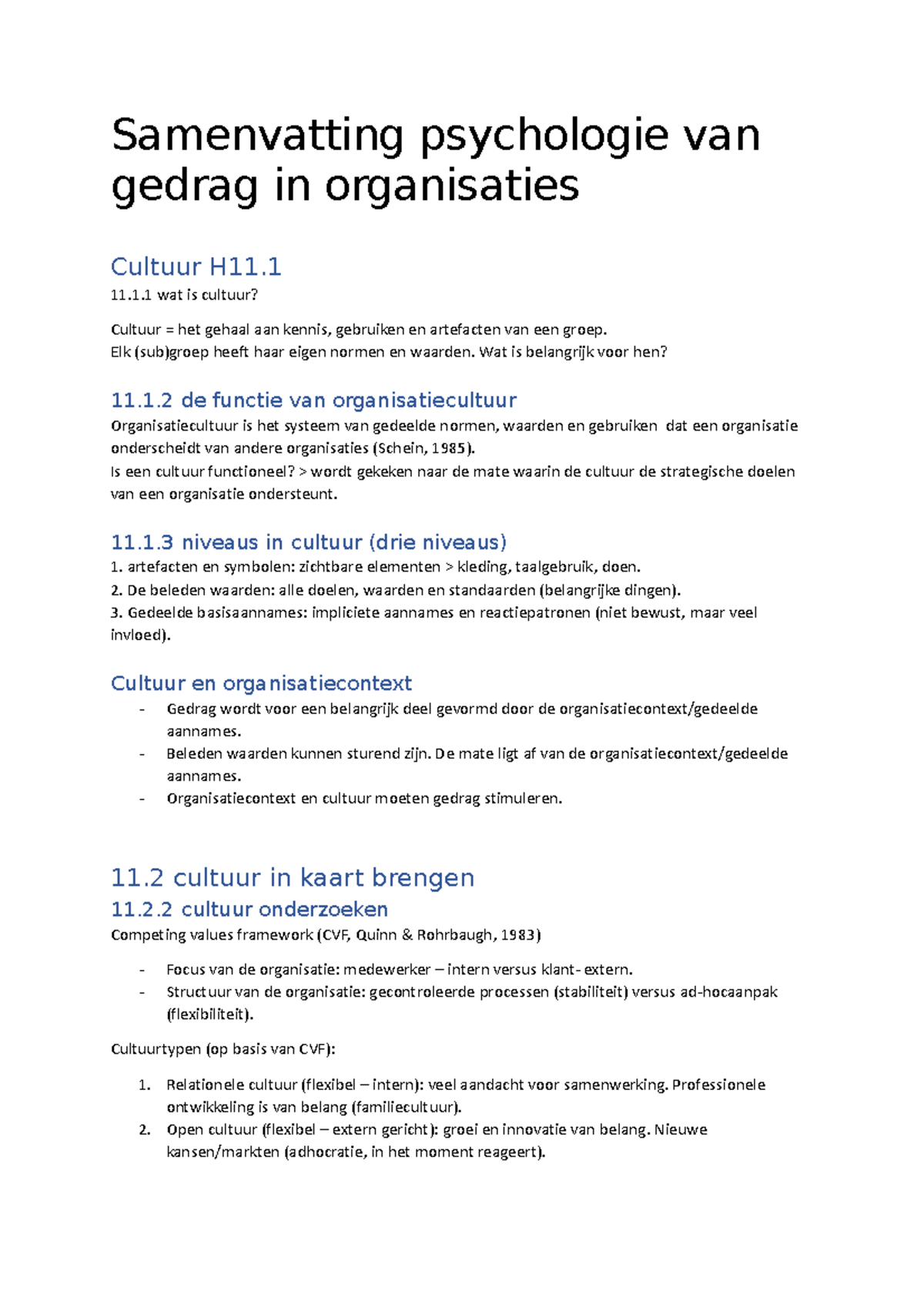 Samenvatting Psychologie Van Gedrag In Organisaties - Samenvatting ...