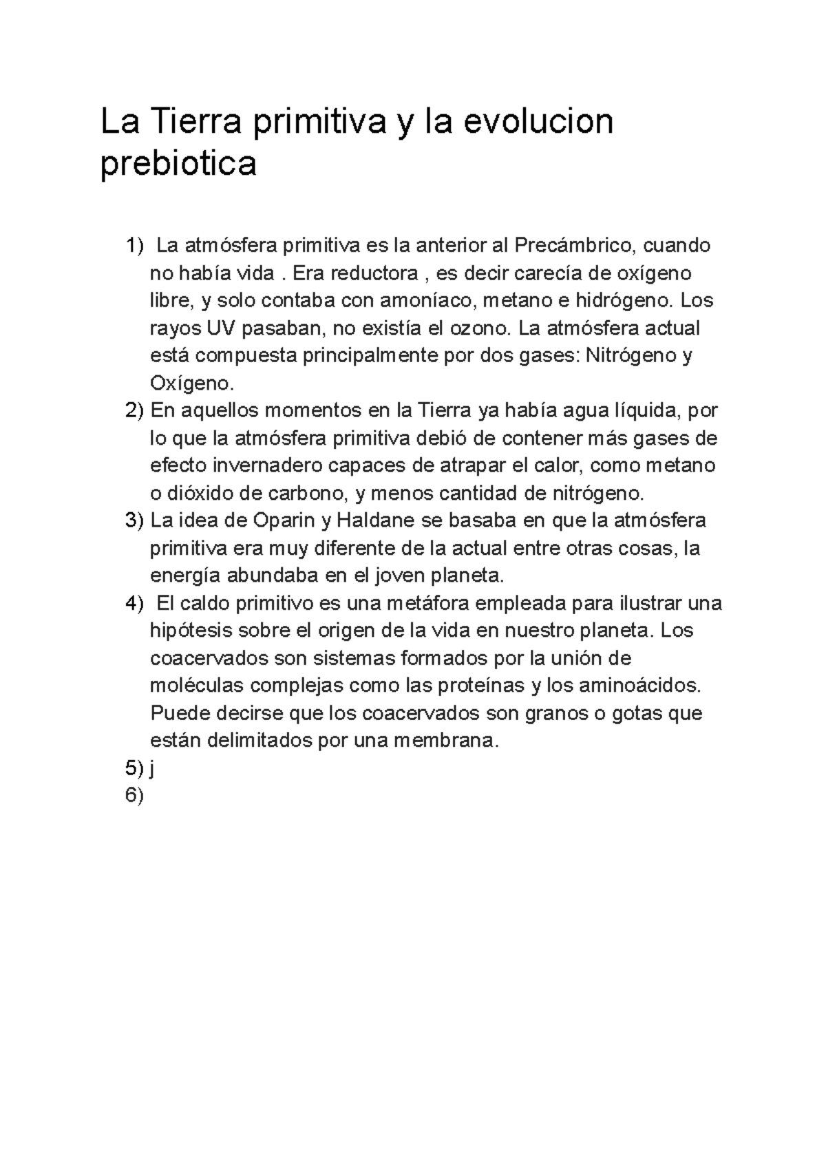 La Tierra Primitiva Y La Evolución Prebiótica - La Tierra Primitiva Y ...