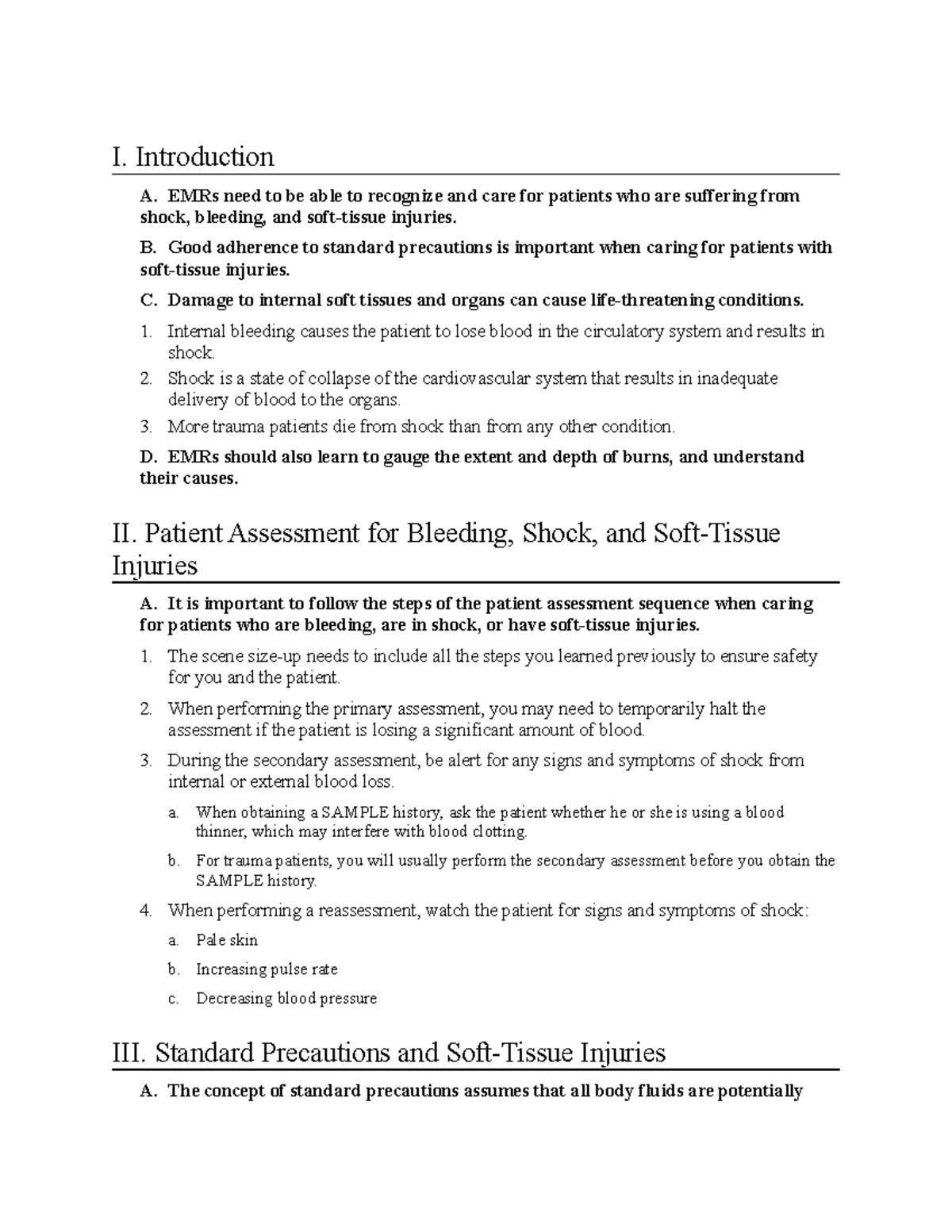 Chapter 14 notes EMR - I. Introduction A. EMRs need to be able to ...