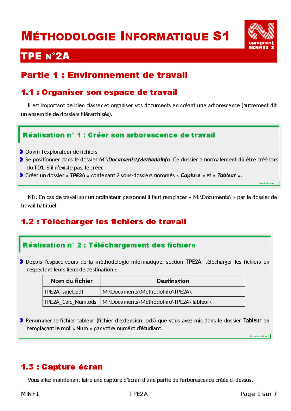 TPE2A Sujet - Cours et instructions methodo informatique - MÉTHODOLOGIE ...