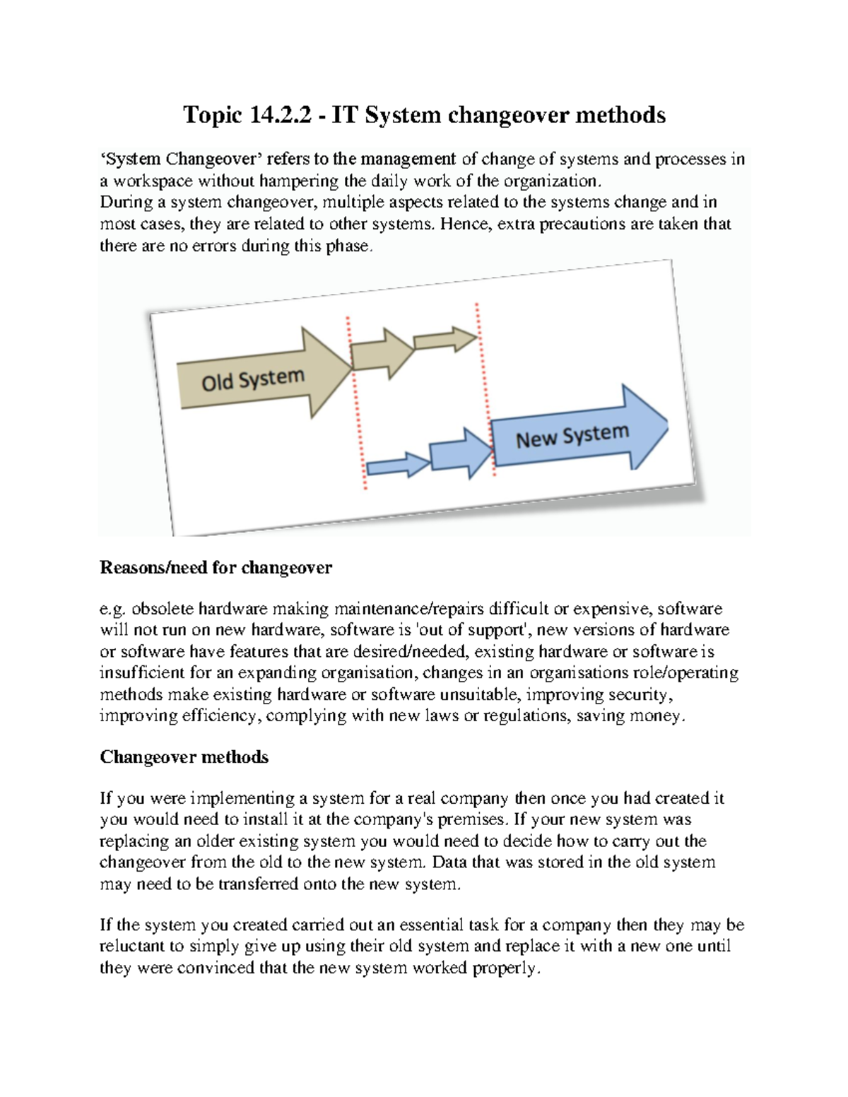 topic-14-2-2-it-system-changeover-methods-topic-14-2-it-system