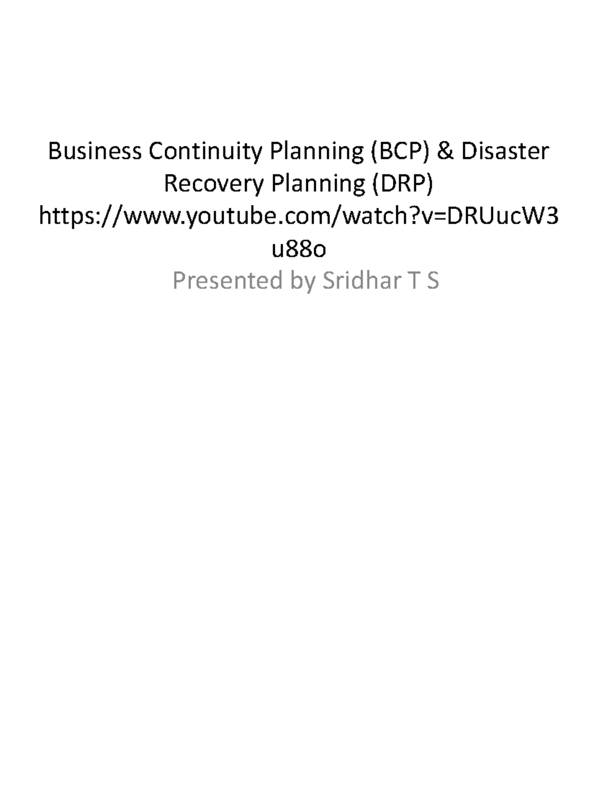 Business Continuity Planning (BCP) & Disaster Recovery Planning 7&8 ...