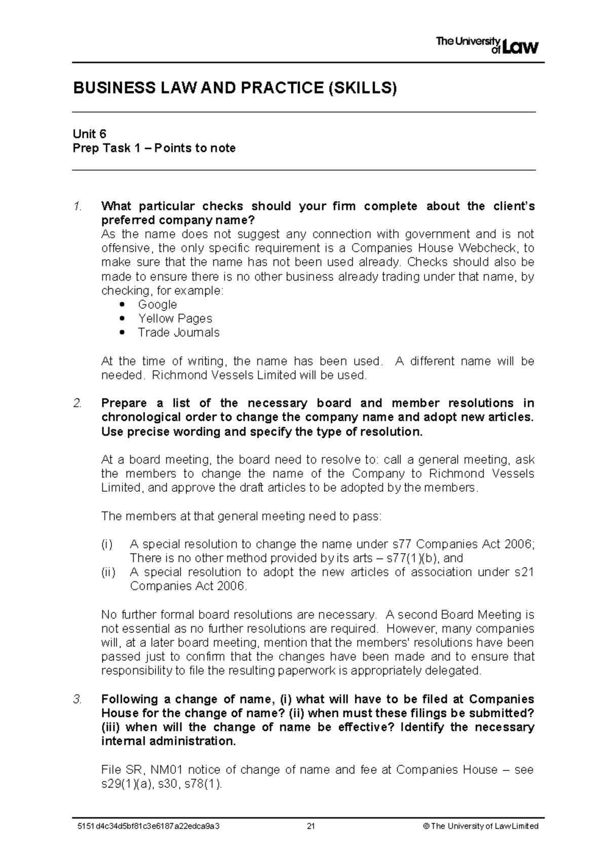 2223 blp u06 ce02 prep task01 exemplar - BUSINESS LAW AND PRACTICE ...