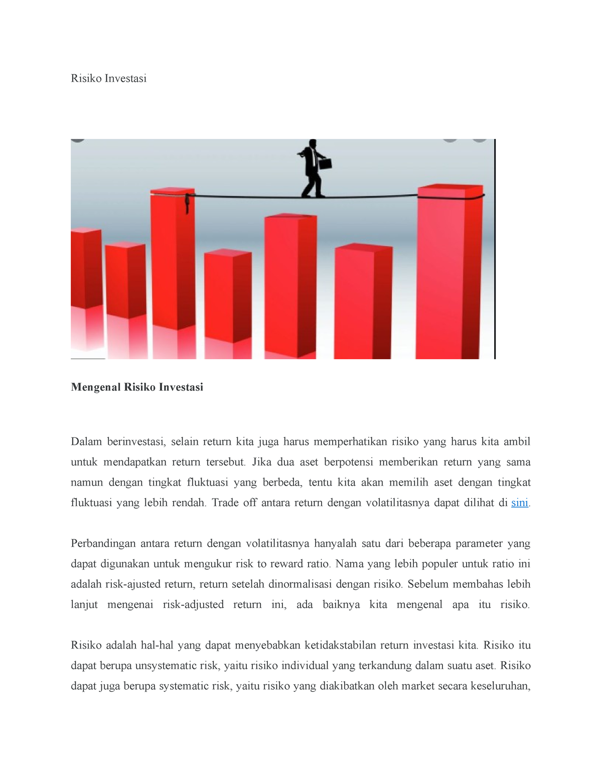 Risiko Investasi - Risiko Investasi Mengenal Risiko Investasi Dalam ...