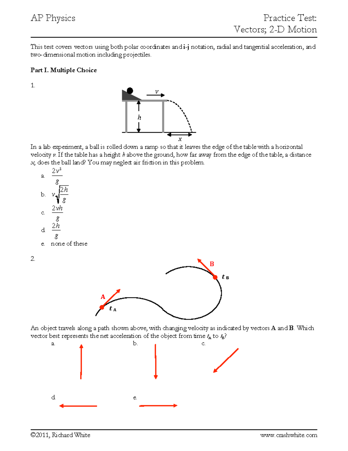 practice-test-2-vectors-2d-motion-ap-physics-practice-test-vectors
