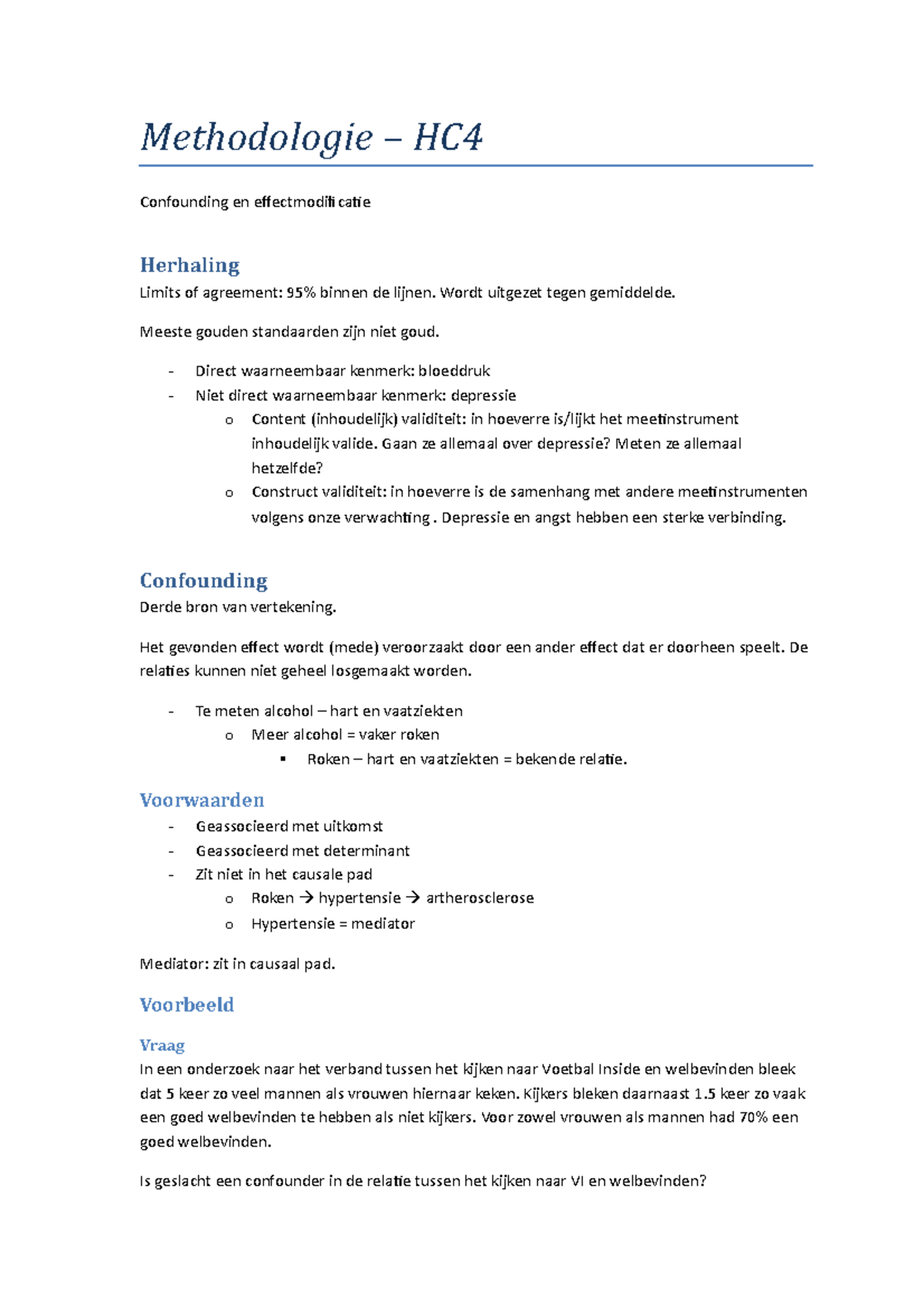 Hoorcollege 4 Methodologie I Methodologie Hc4 Confounding En