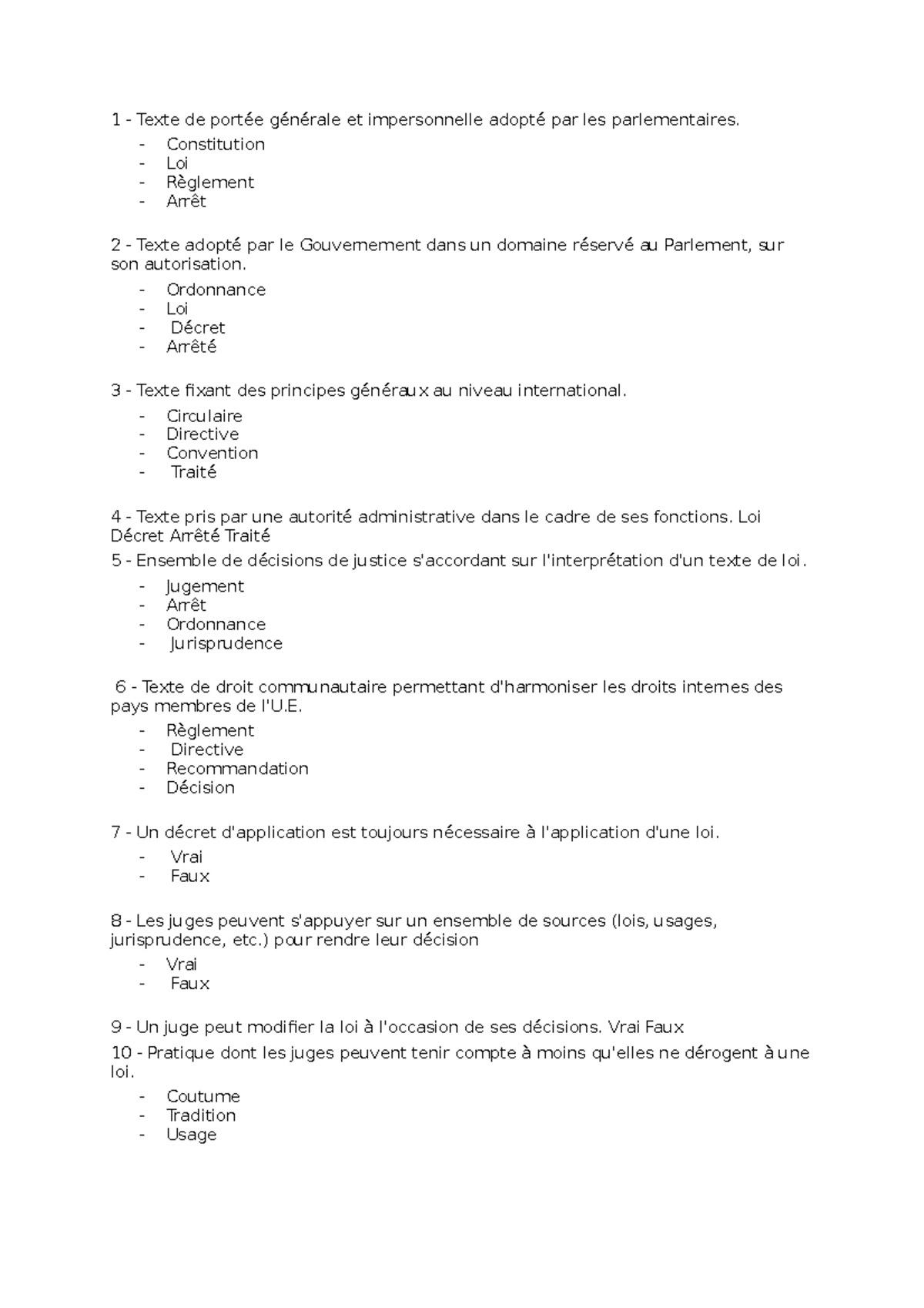 Question type QCM - 1 - Texte de portée générale et impersonnelle ...