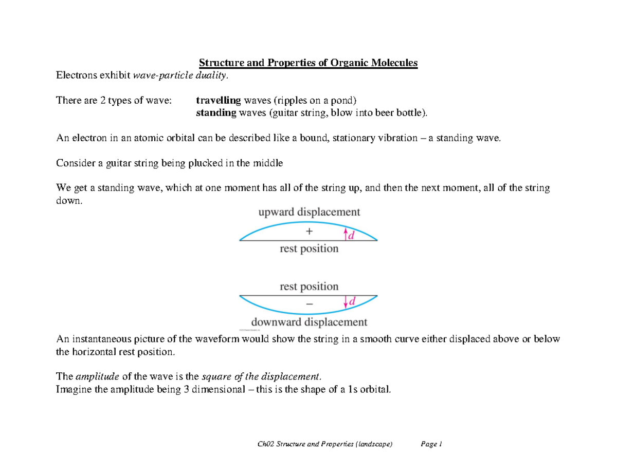 Ch02 - Chemistry notes - Structure and Properties of Organic Molecules ...