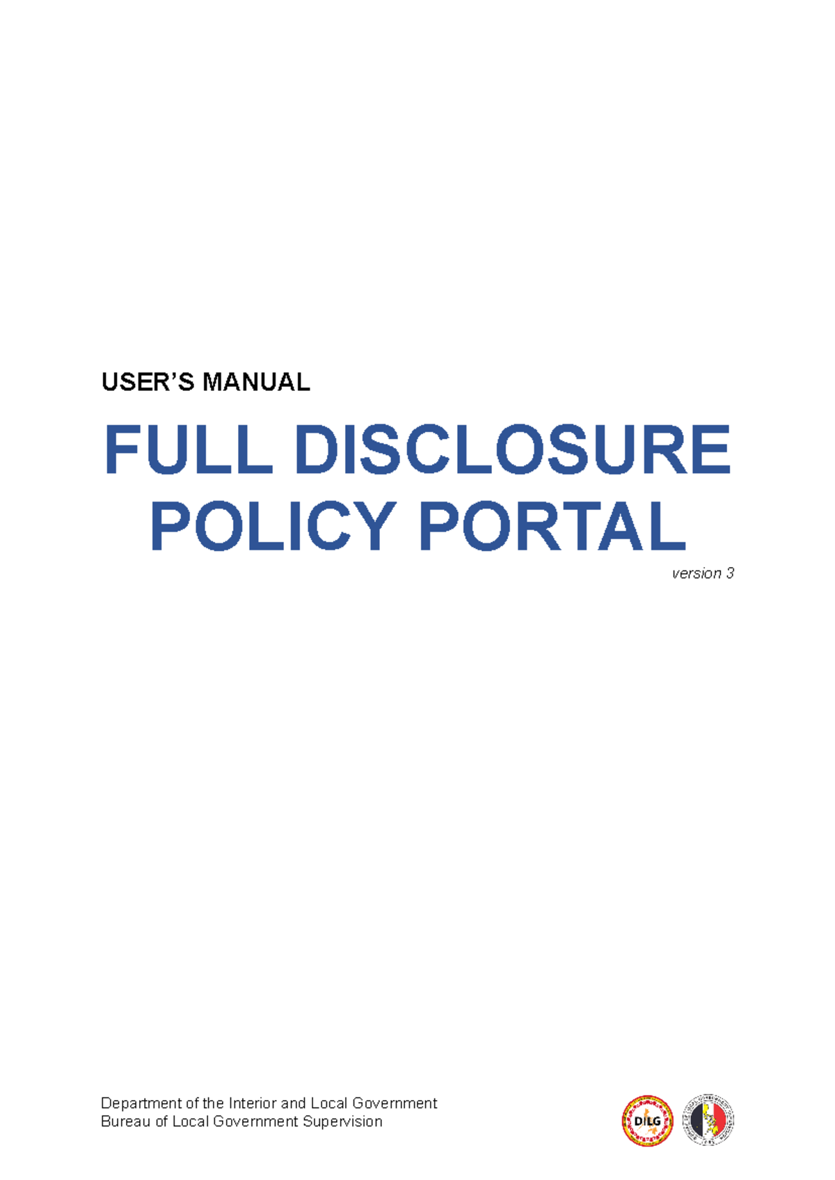 Full Disclosure Policy Portal version 3 User Manual 645c9dea52b9f ...