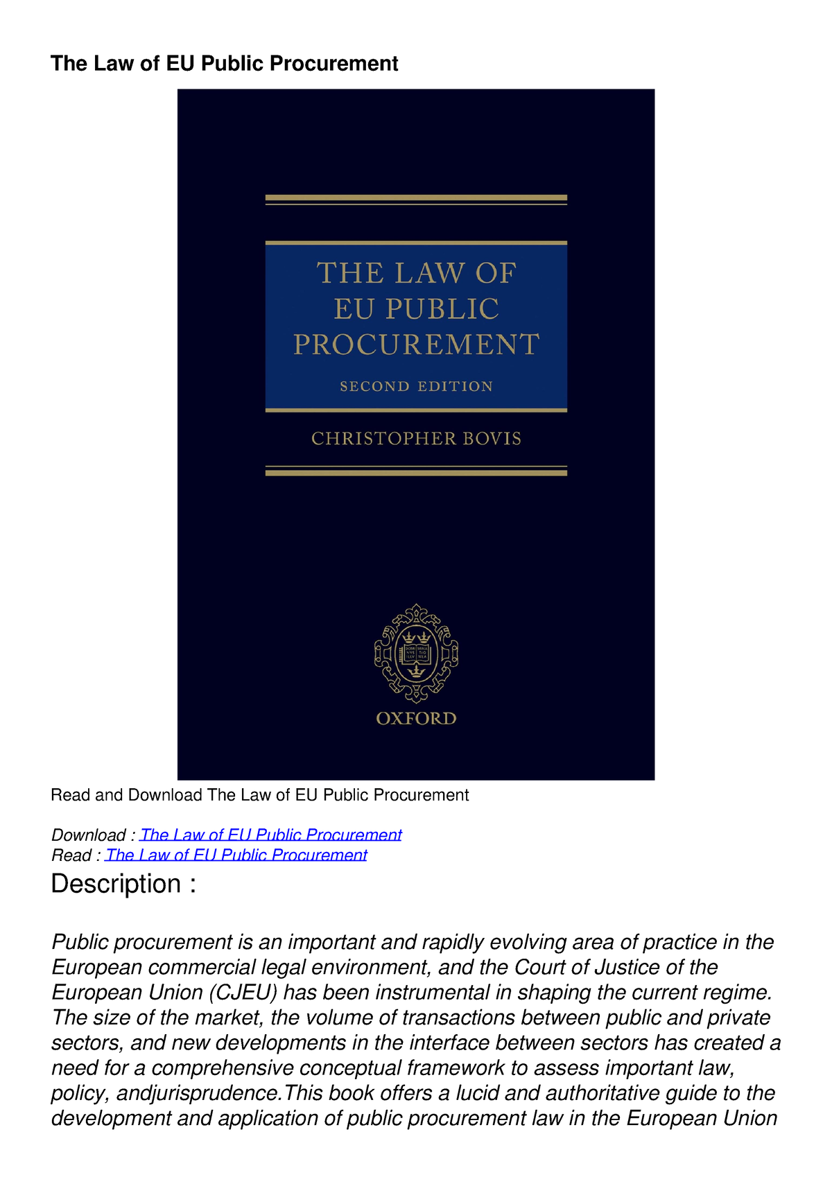 [PDF] DOWNLOAD Public Procurement Regulation In Africa - The Law Of EU ...