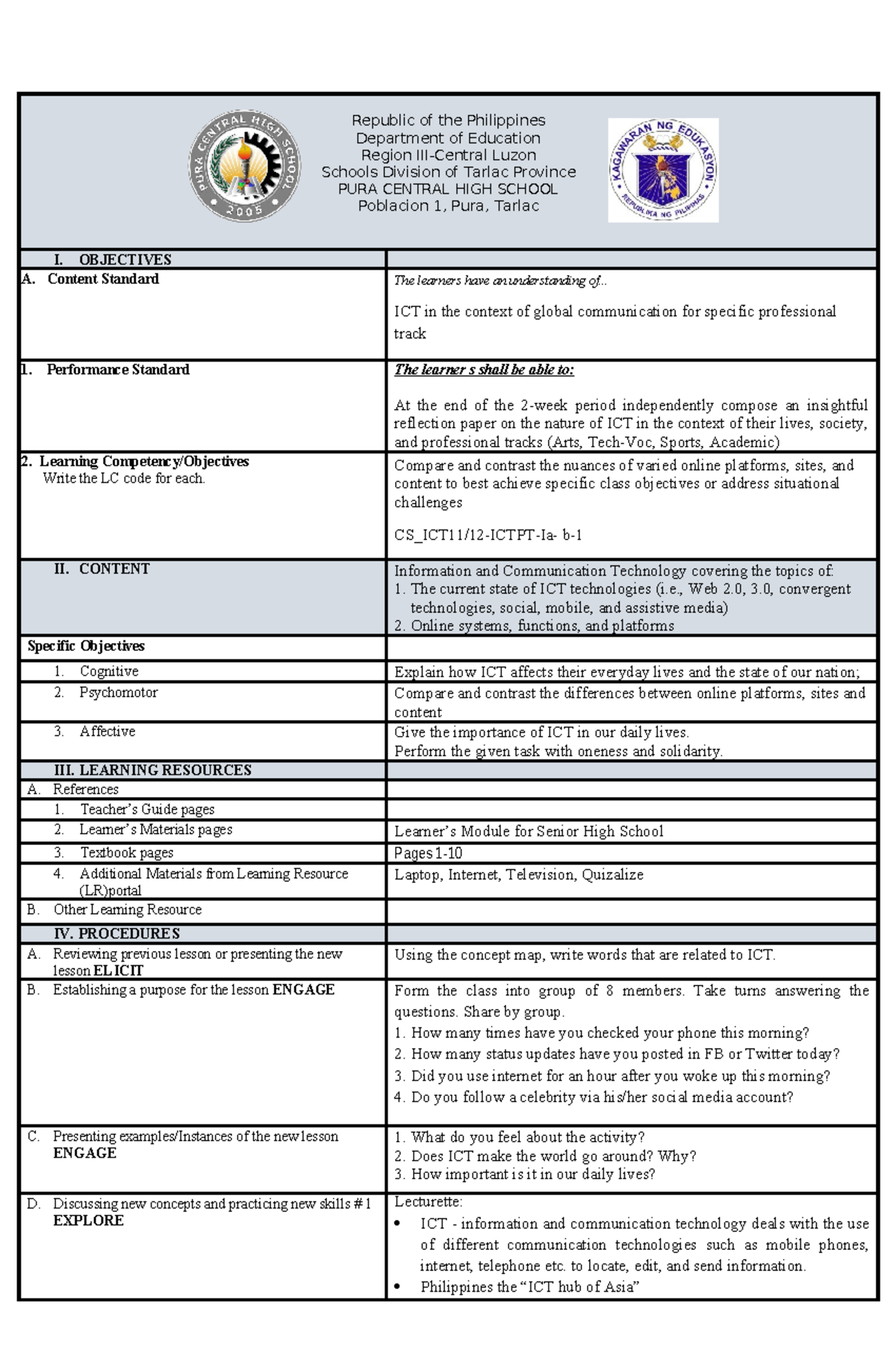 DLP Empotech 1 - EMPOWERMENT TECHNOLOGY DLP - Republic Of The ...