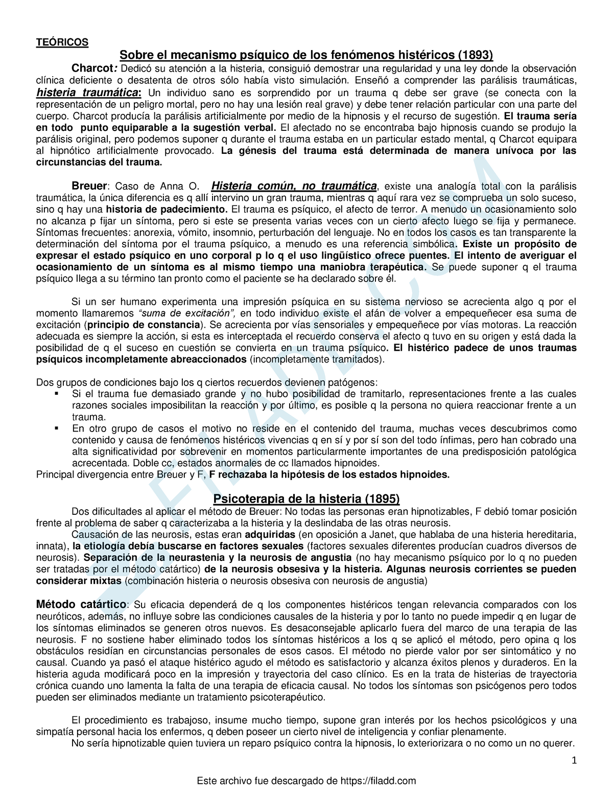 Resumen Primer Parcial Parte 1 Psicoanal - 1 TEÓRICOS Sobre El ...