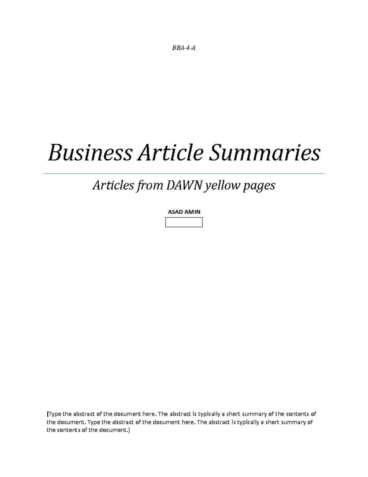 Article Reviews Grade A BBA4A Business Article Summaries