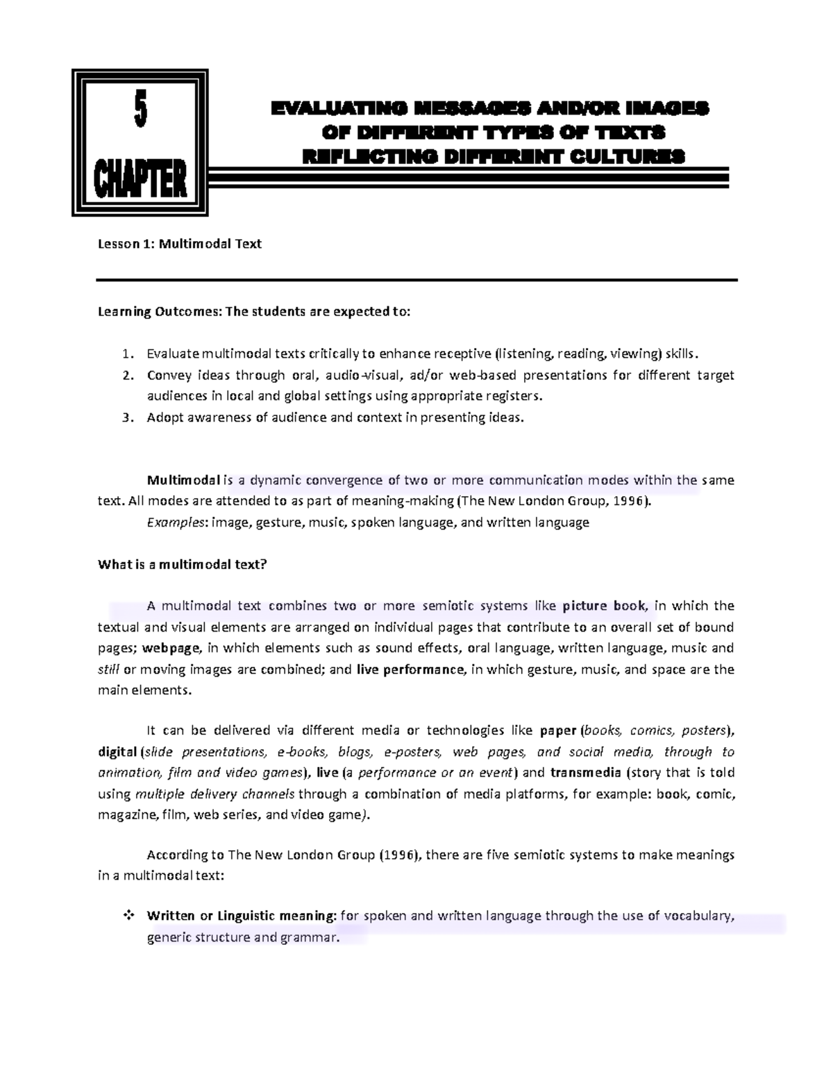 PC+ Chapter+5 - PURC CHAPTER 5 - Lesson 1: Multimodal Text Learning ...