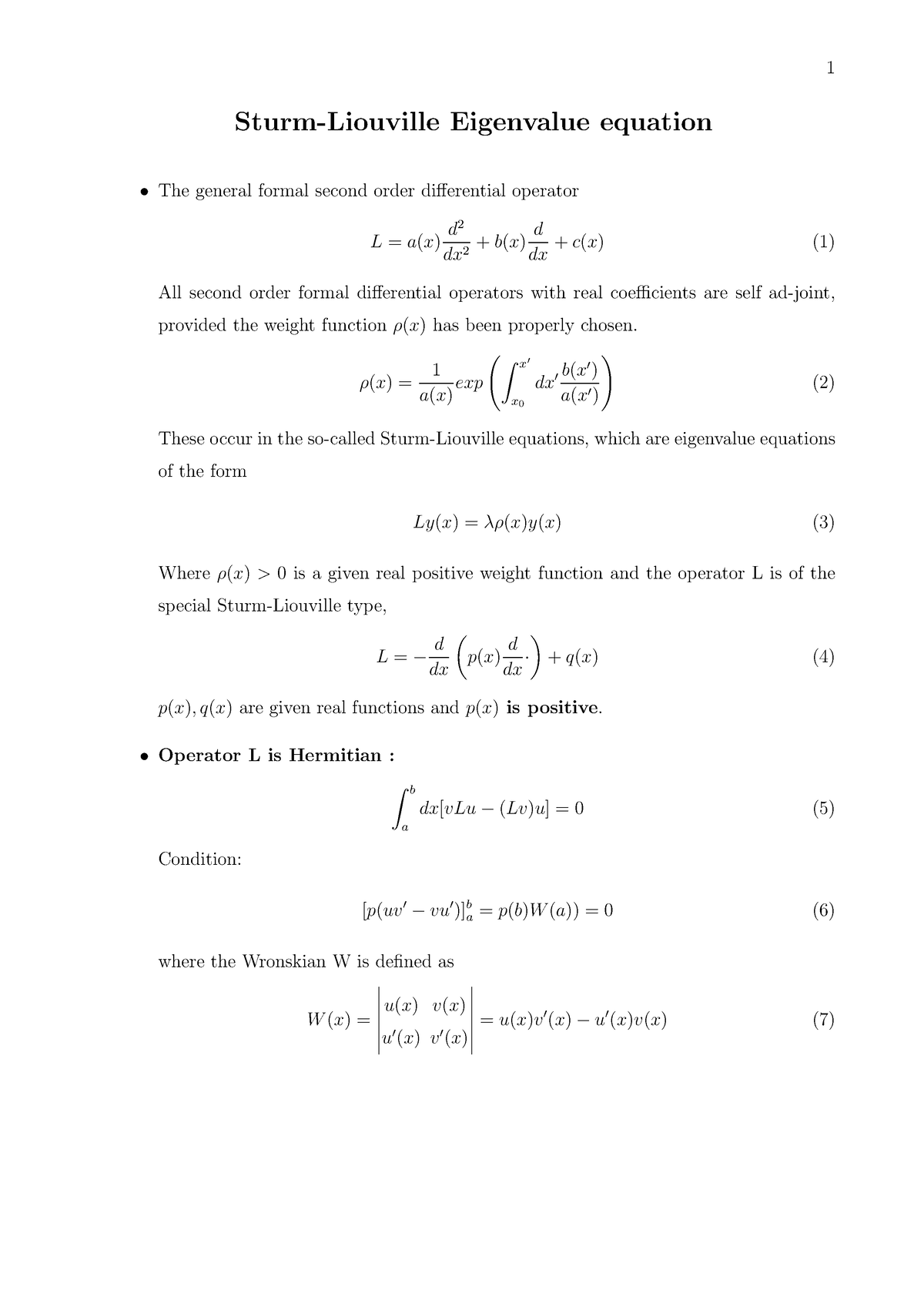 SL And 1D2 - Sturm-Liouville Eigenvalue Equation - Sturm-Liouville ...