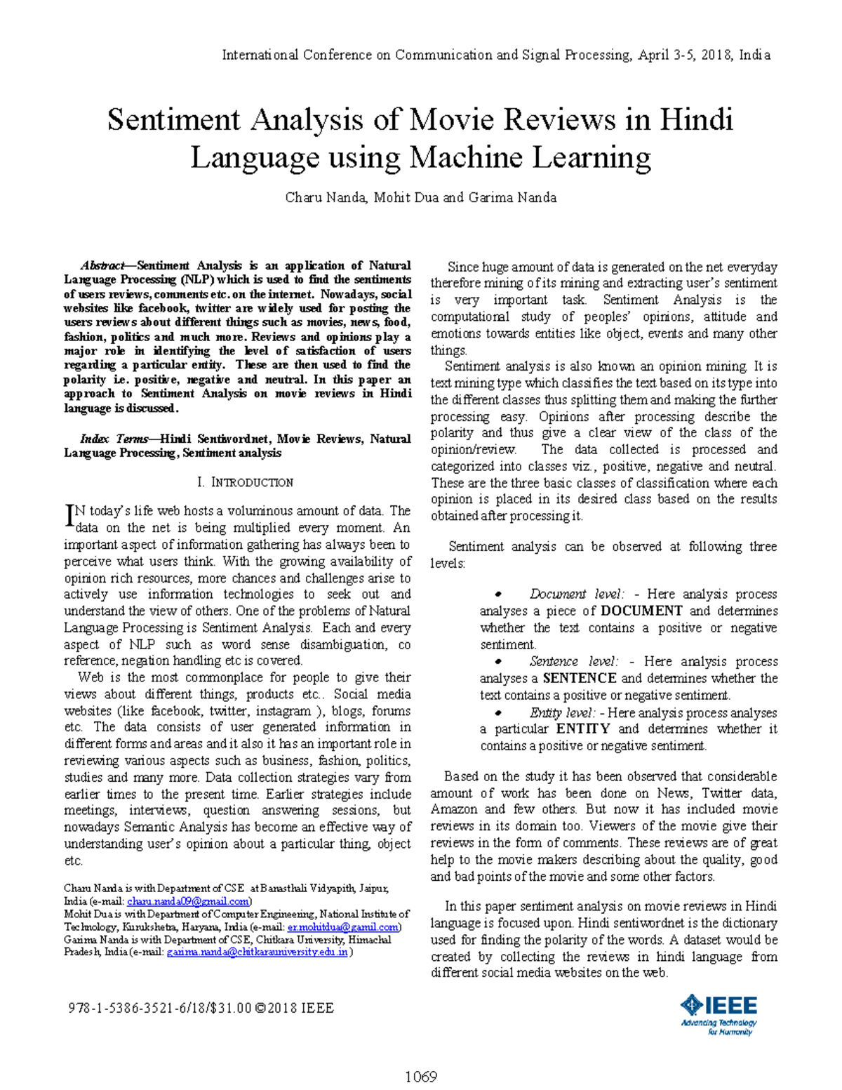 Iccsp - Plese Read - Sentiment Analysis of Movie Reviews in Hindi ...