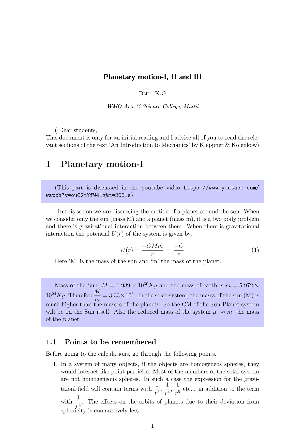 planetary motion research paper