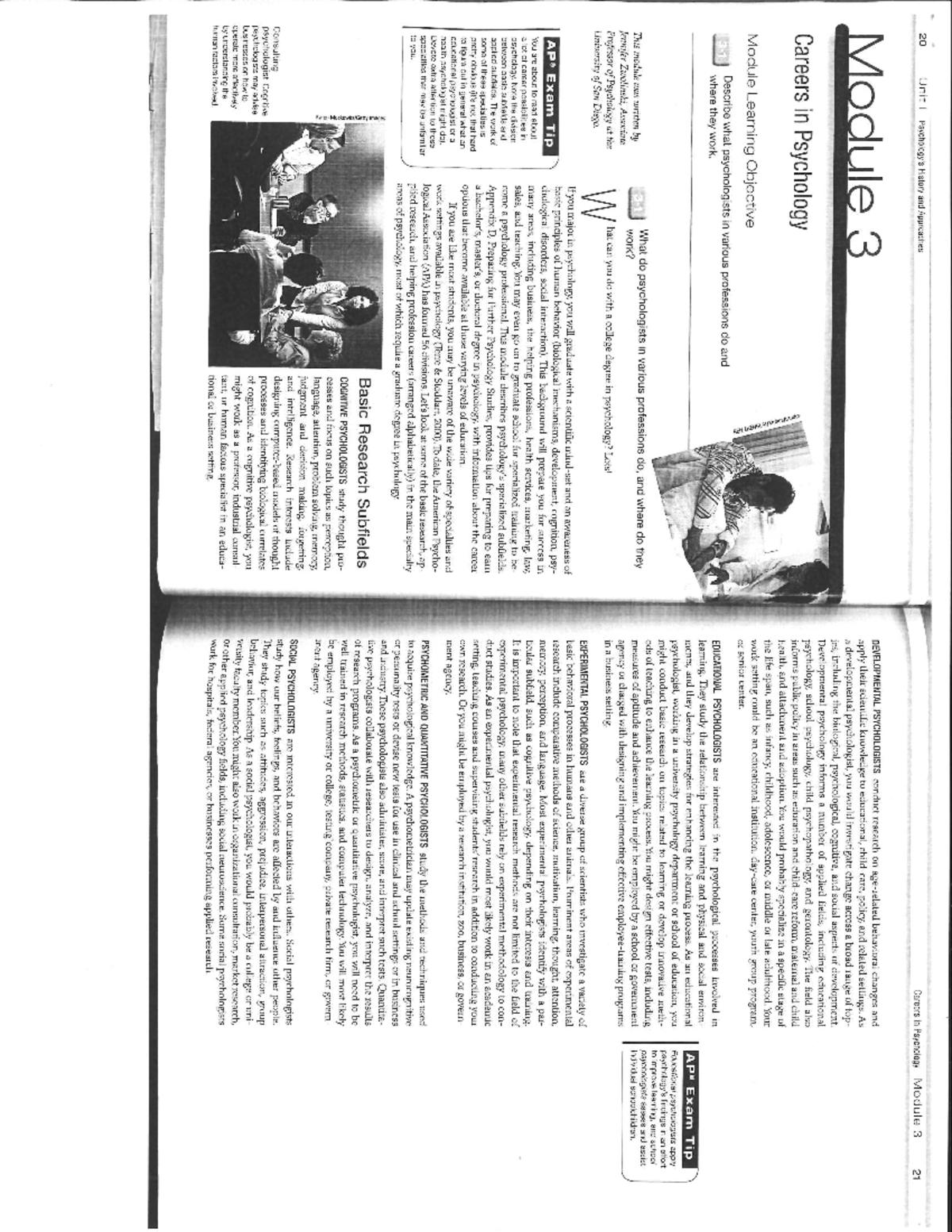 Module+3+-+pgs - reading - 20 Unit I History and Approaches Careers in ...